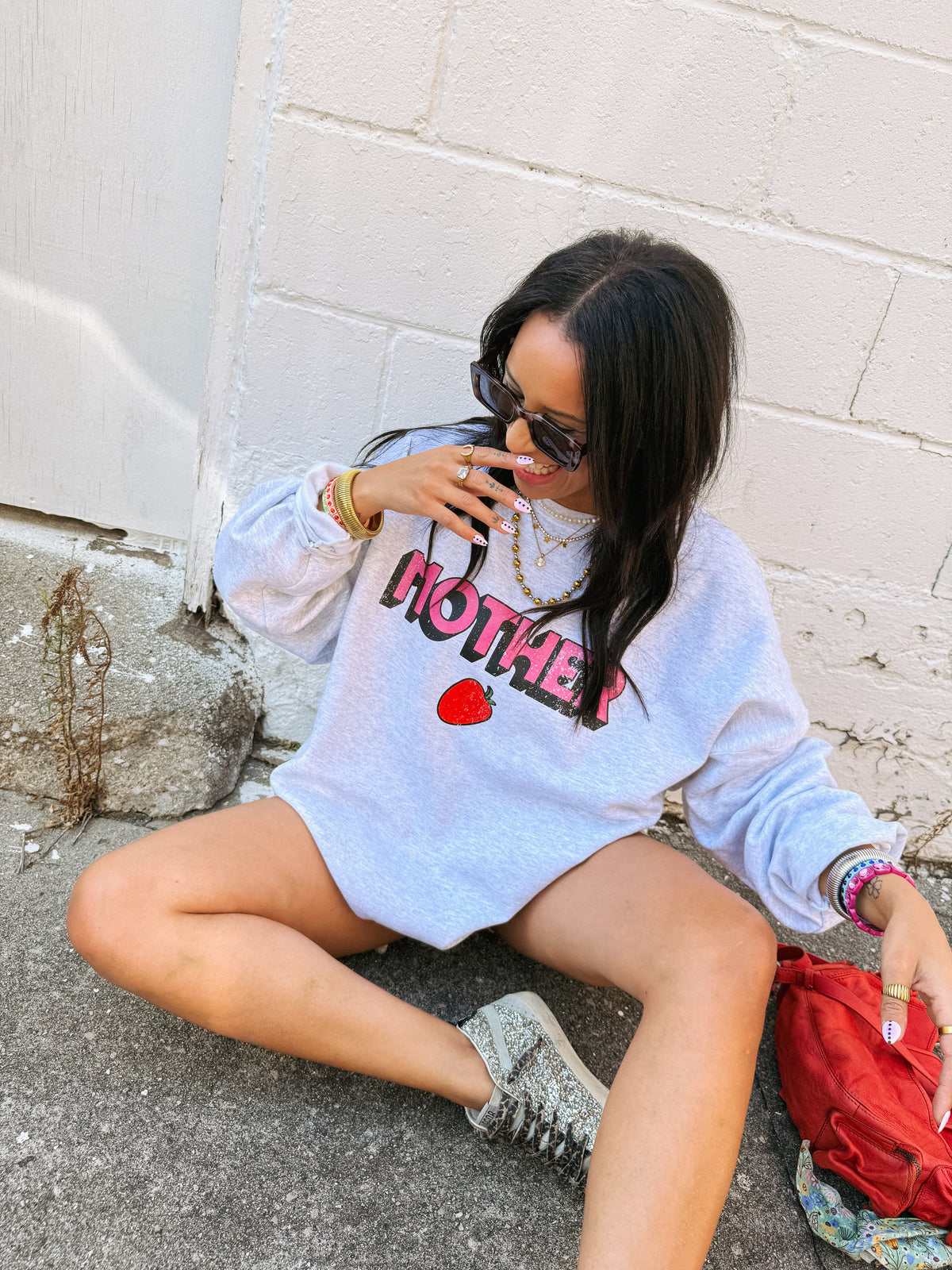 Berry Good Mother Sweatshirt - Ash 2