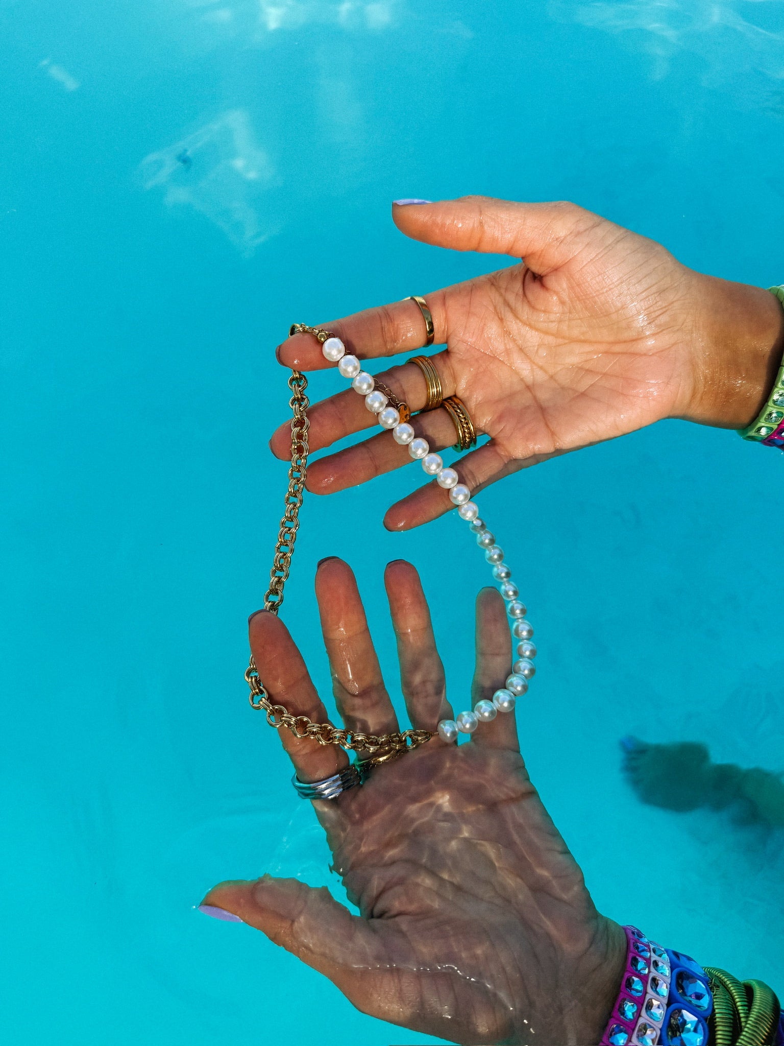 Chain Reaction Pearl Necklace