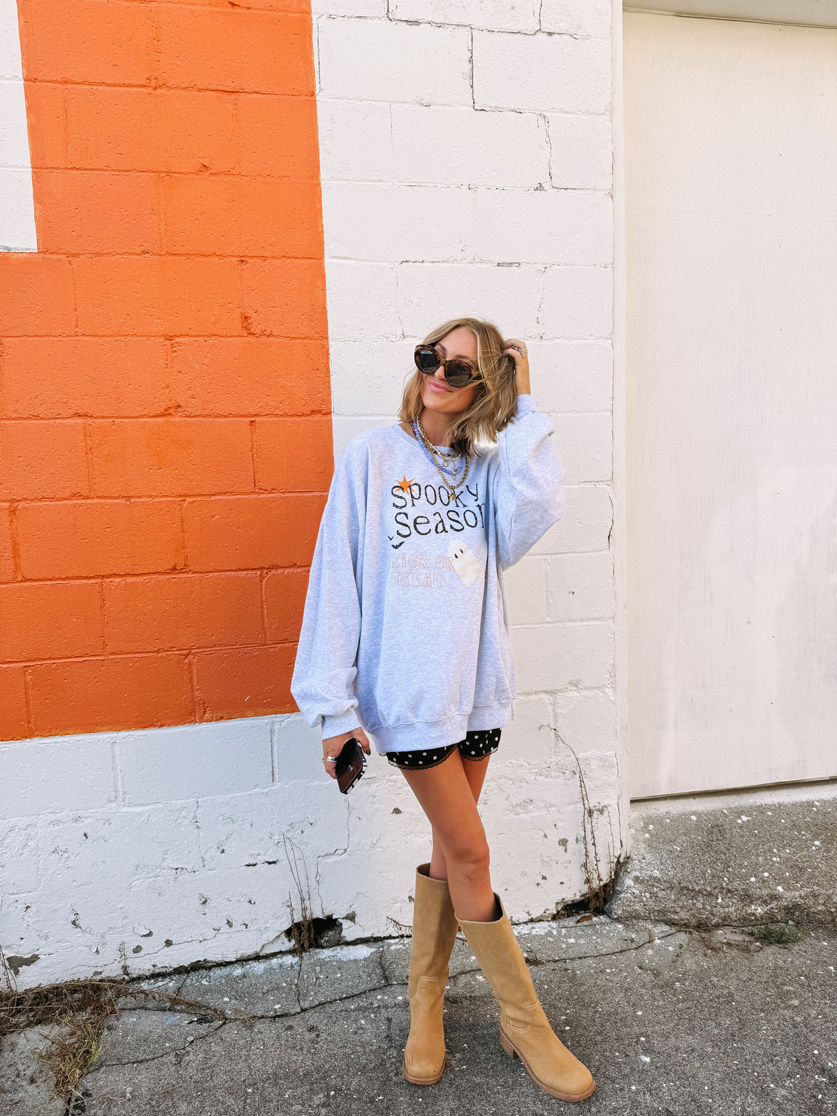 Ghost Season Sweatshirt -Ash