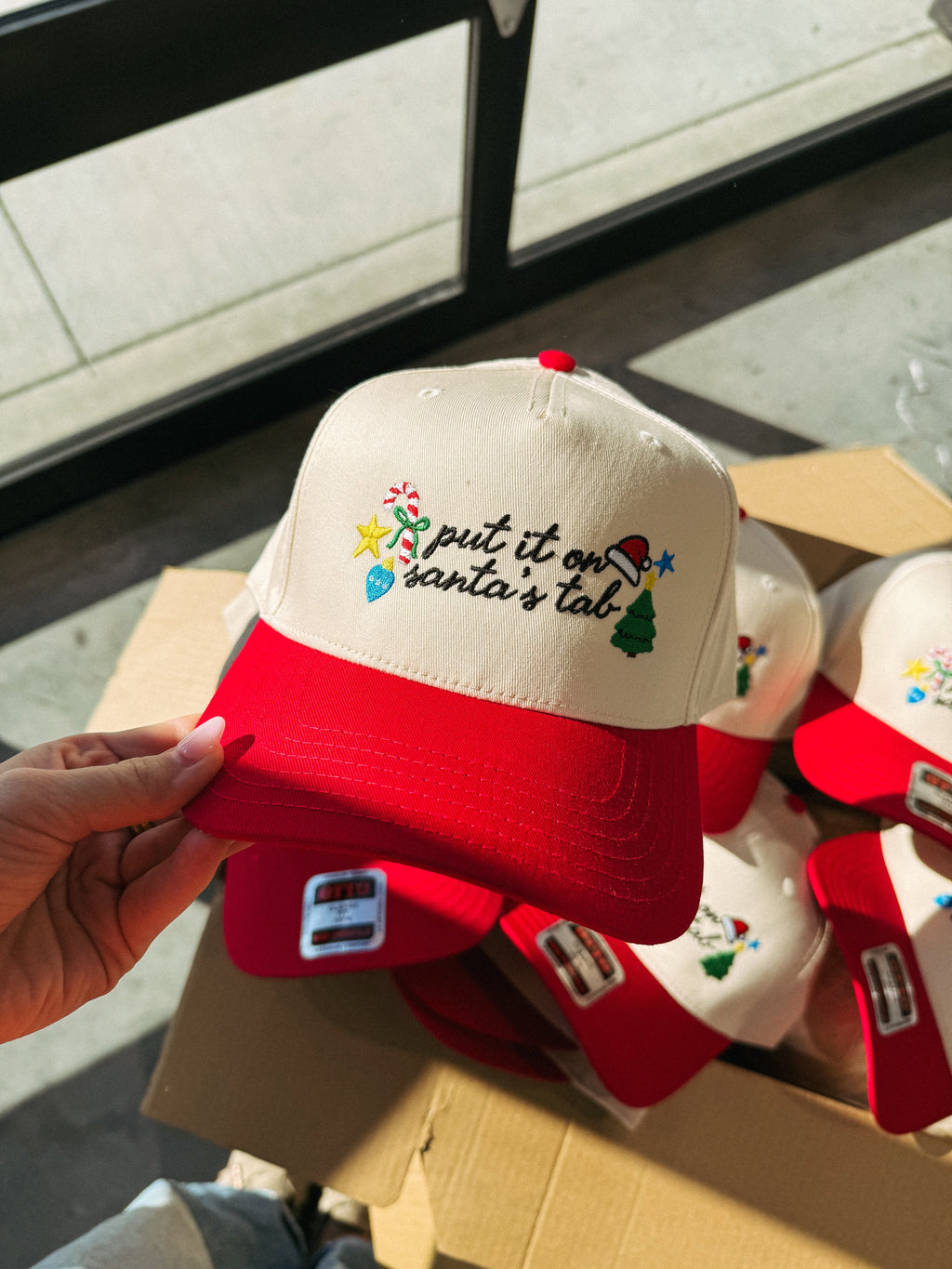 Put it on Santa's Tab - Cream / Red