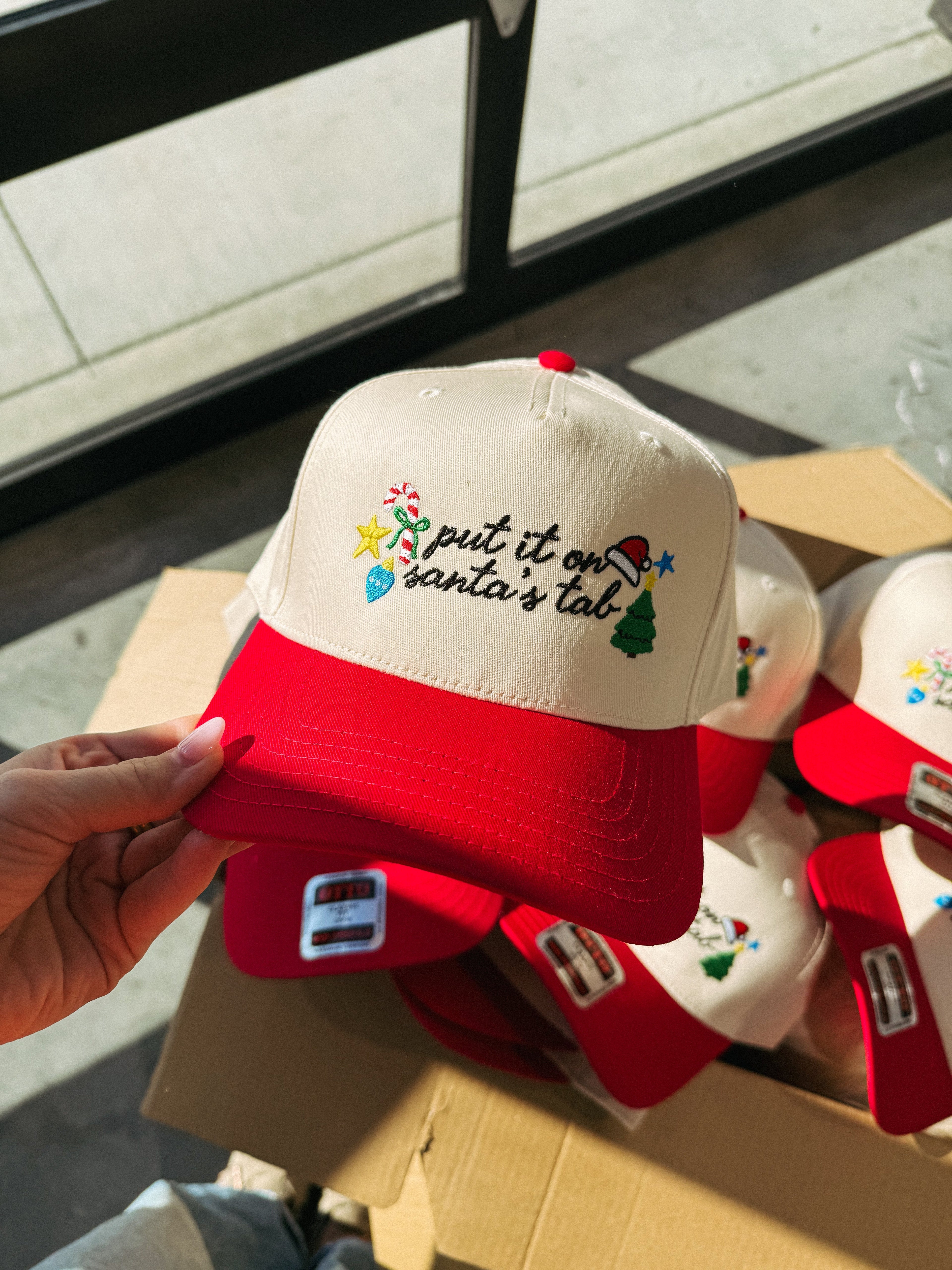 Put it on Santa's Tab - Cream / Red