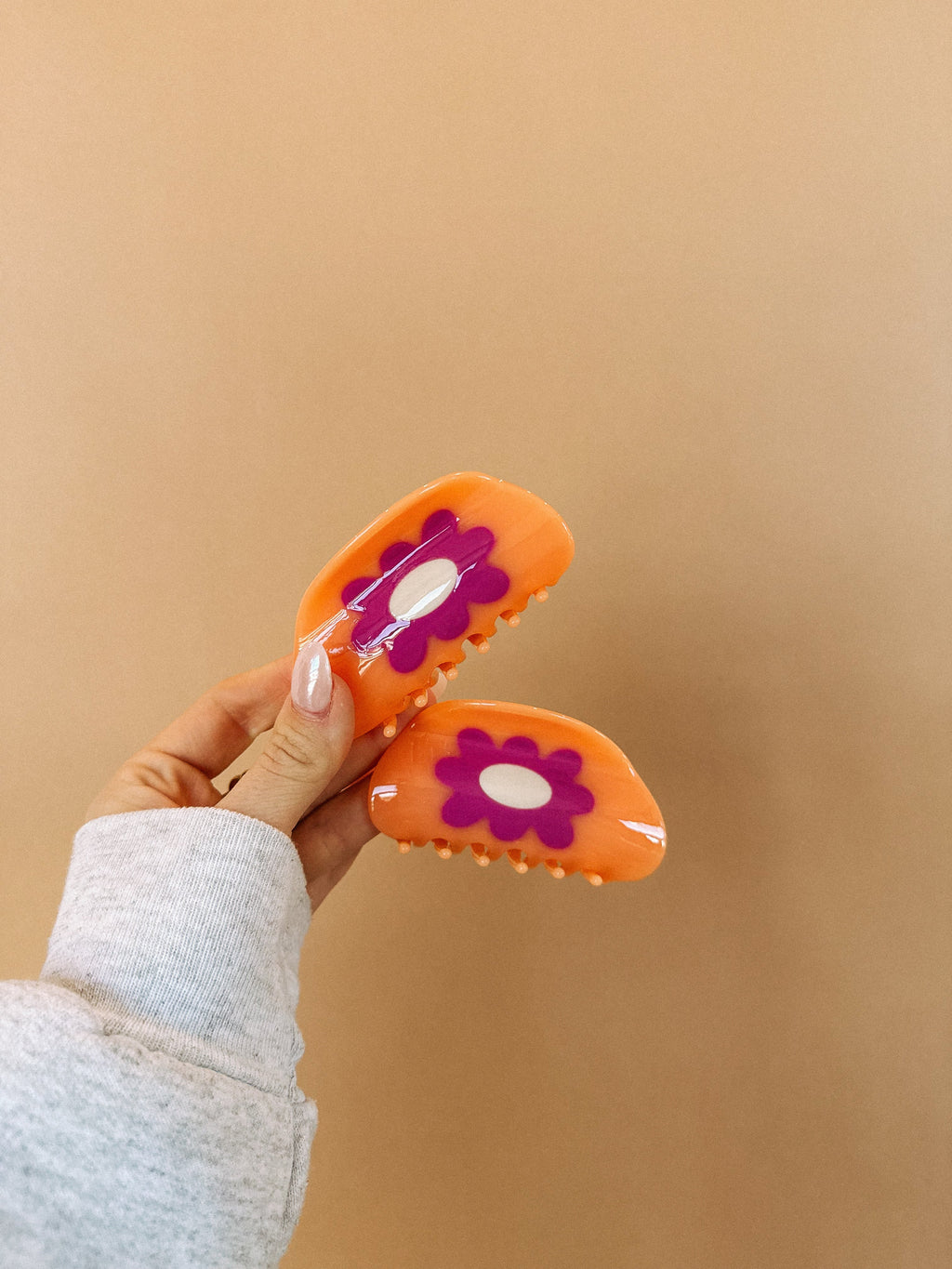 Peachy Flower Hair Clip