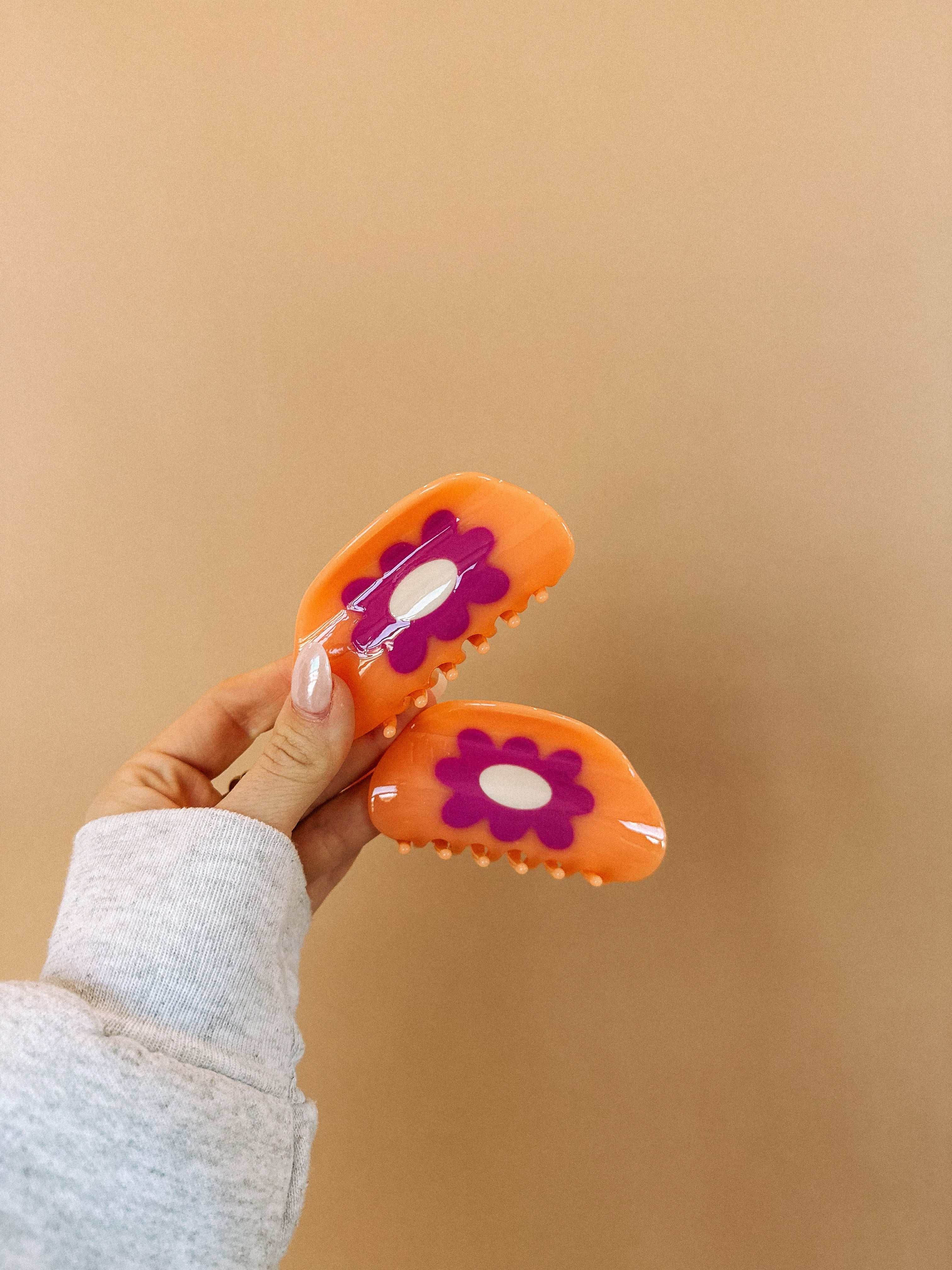 Peachy Flower Hair Clip