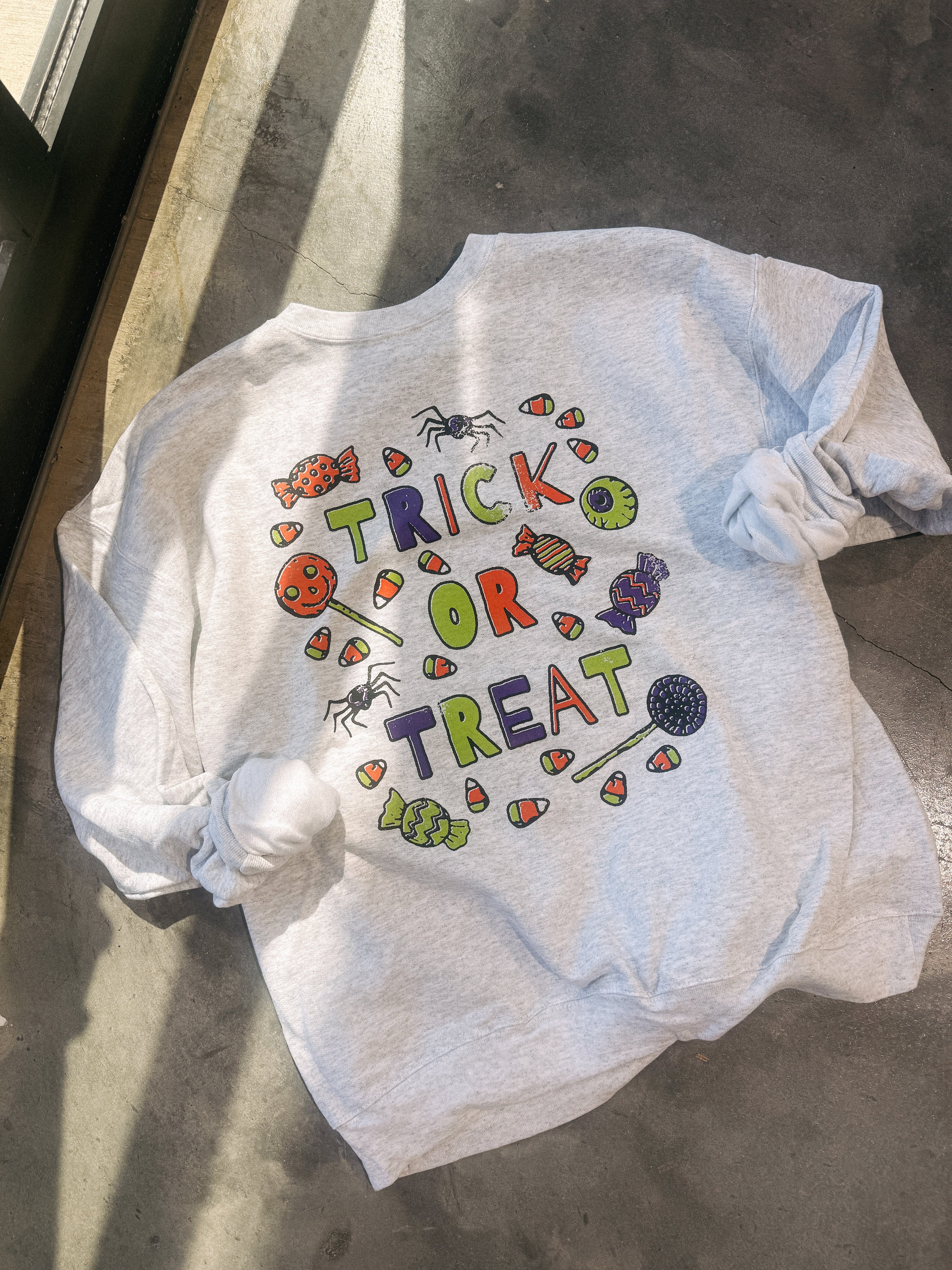 Trick Or Treat Sweatshirt - Hanes / Ash