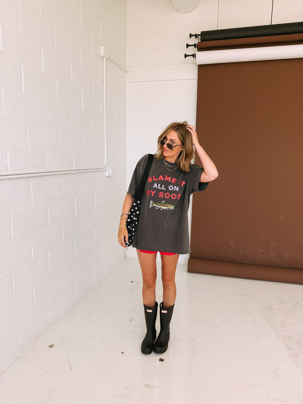 Blame it on My Roots Graphic Tee - Charcoal