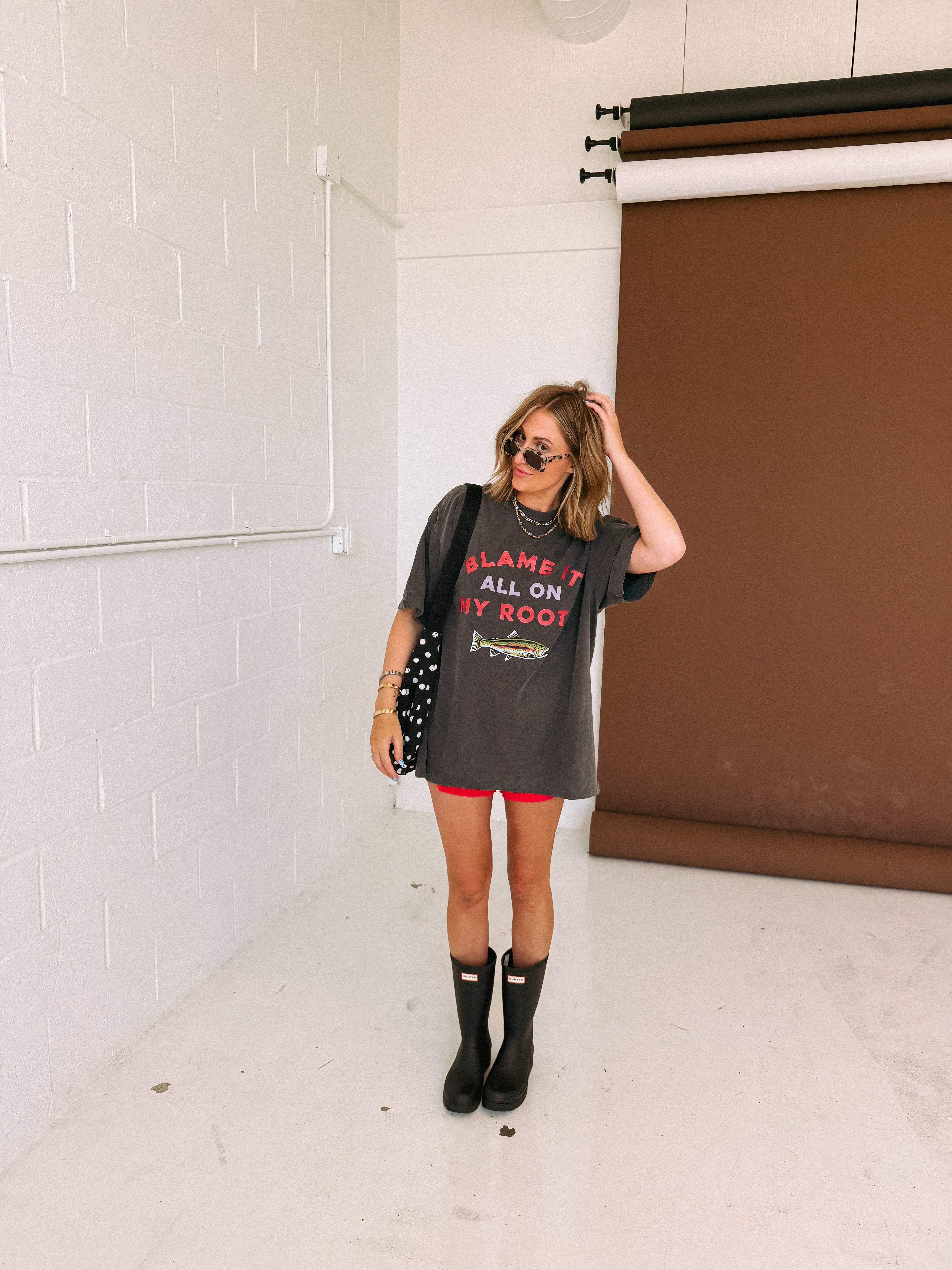 Blame it on My Roots Graphic Tee - Charcoal