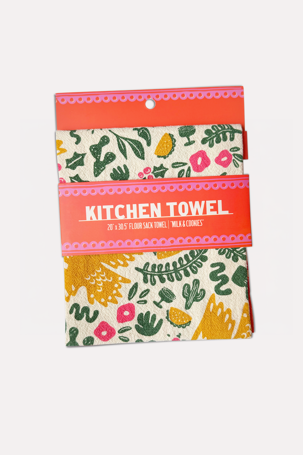Flour Sack Kitchen Towel - Milk & Cookies