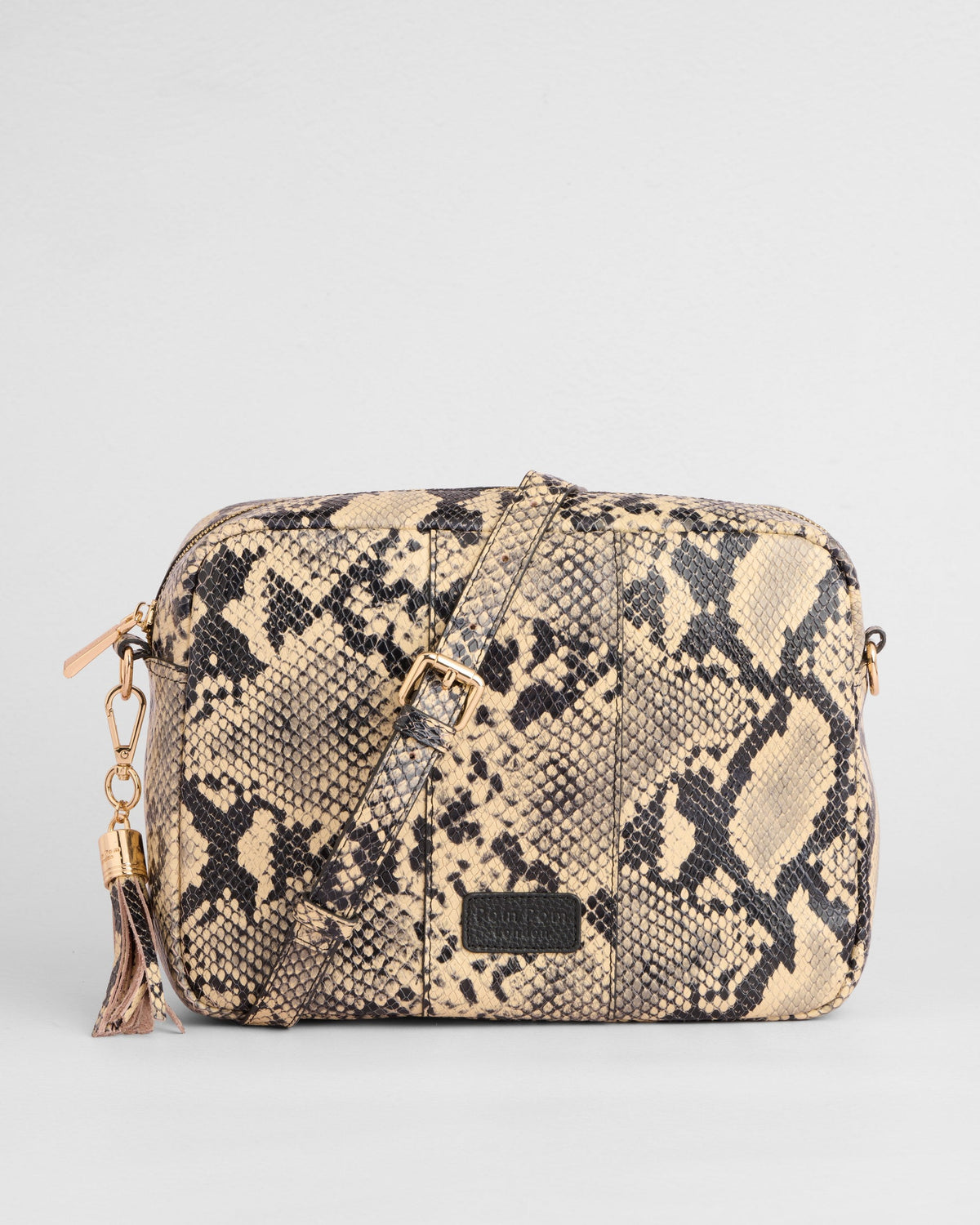 City Plus Crossbody Bag Snake Effect Monochrome
