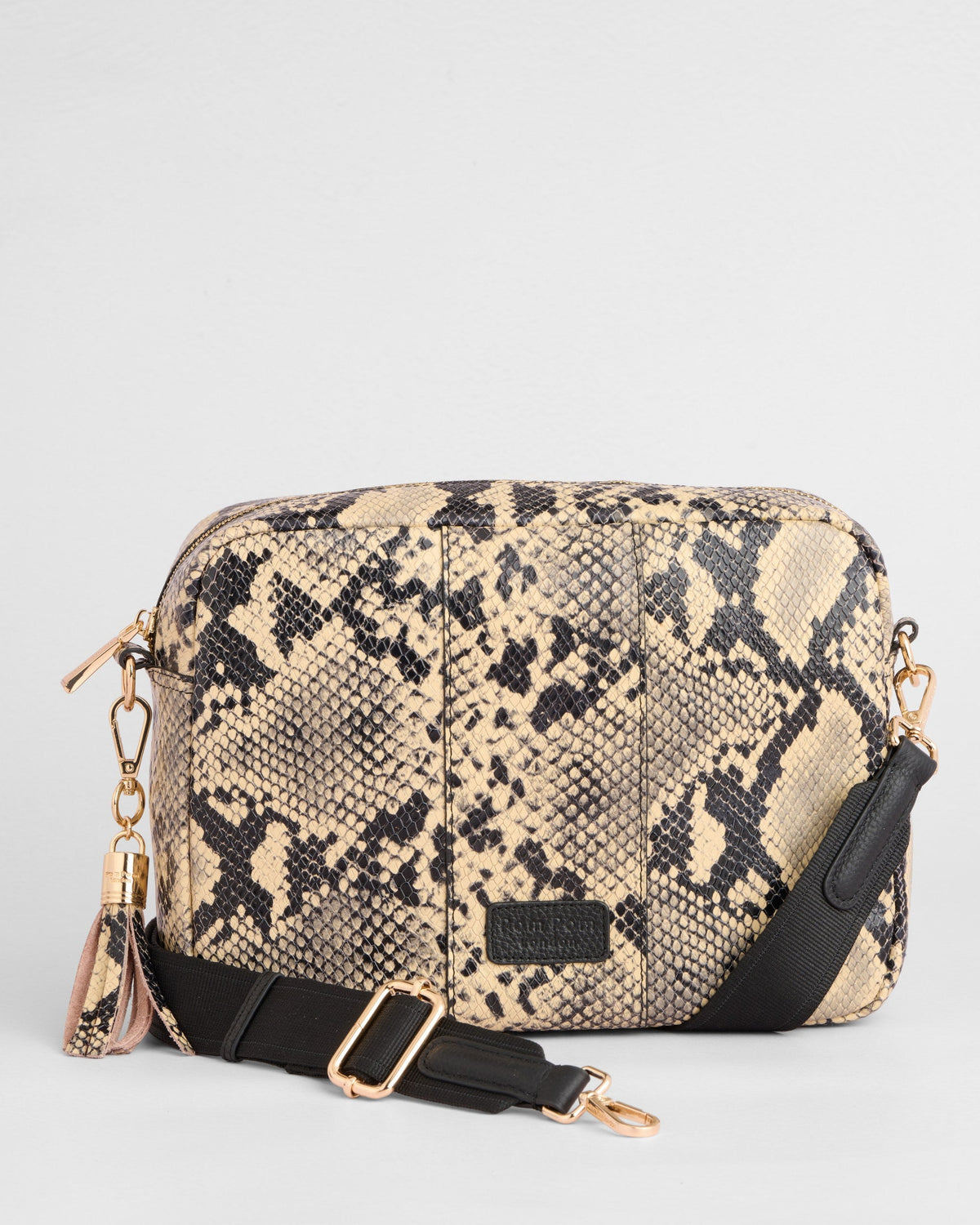City Plus Crossbody Bag Snake Effect Monochrome