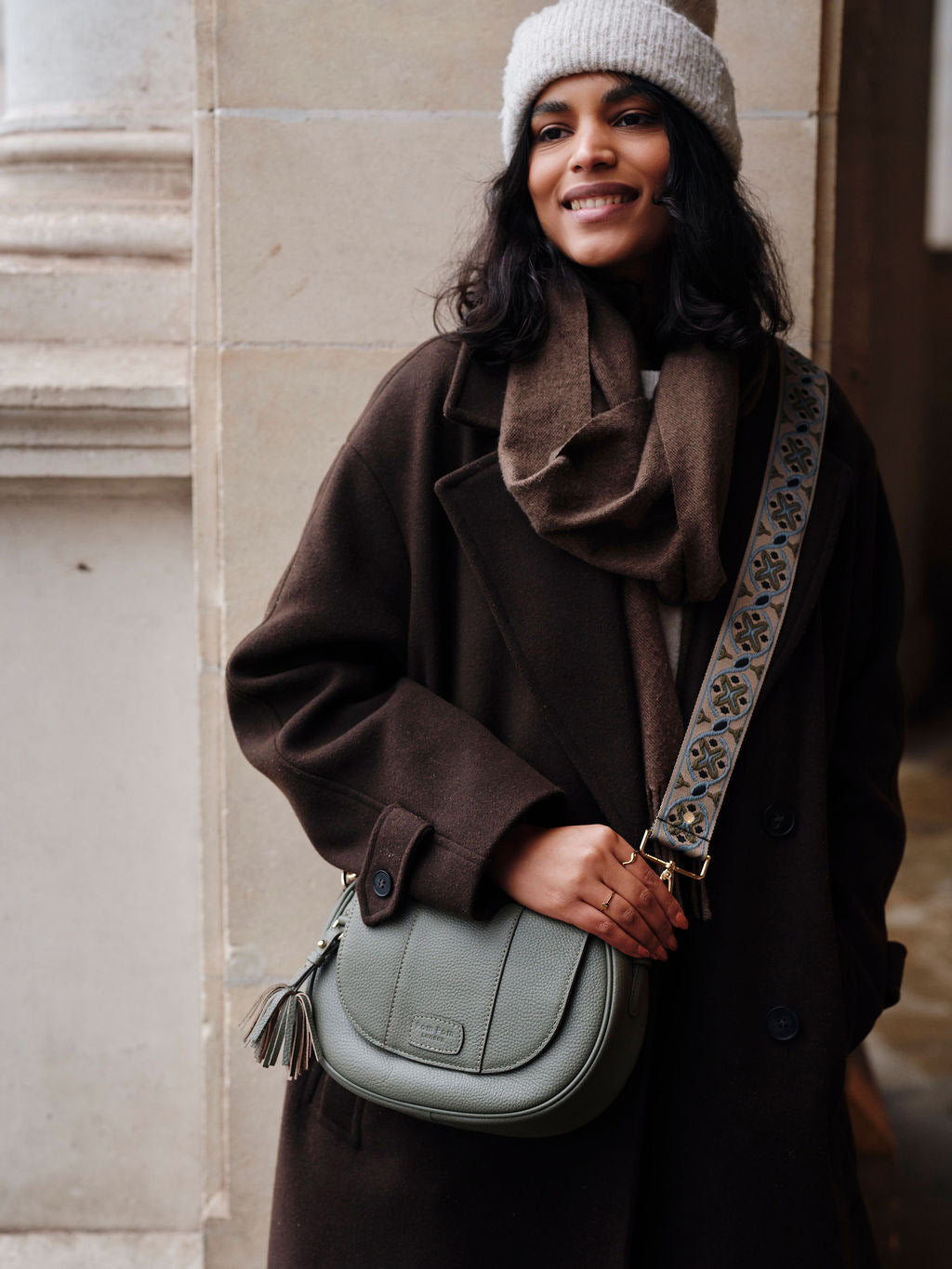 Pom Pom London Wilmington Bag Sage Green