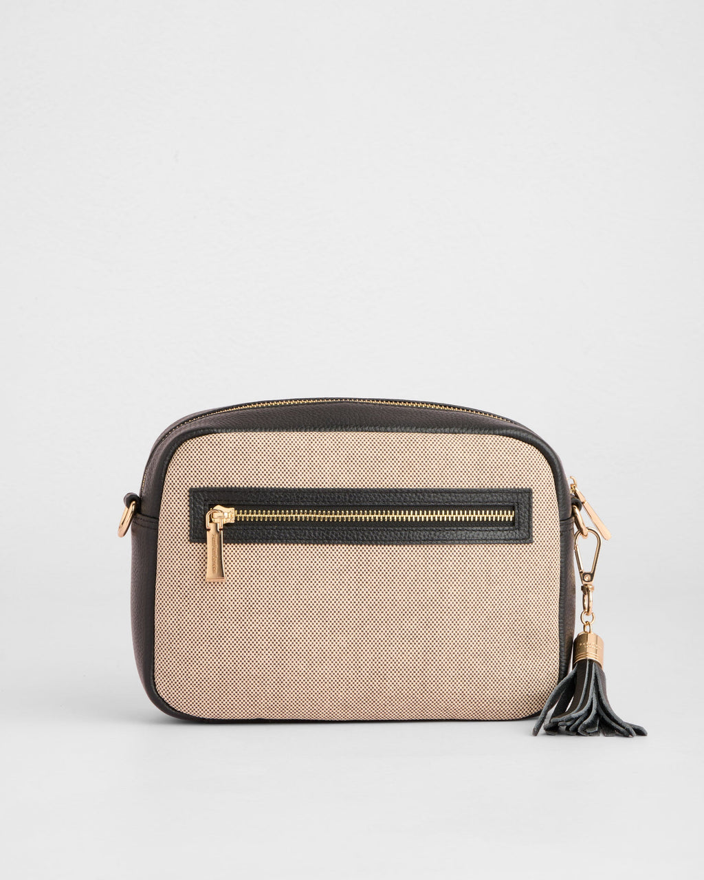 Pom Pom London City Canvas & Leather Bag Black