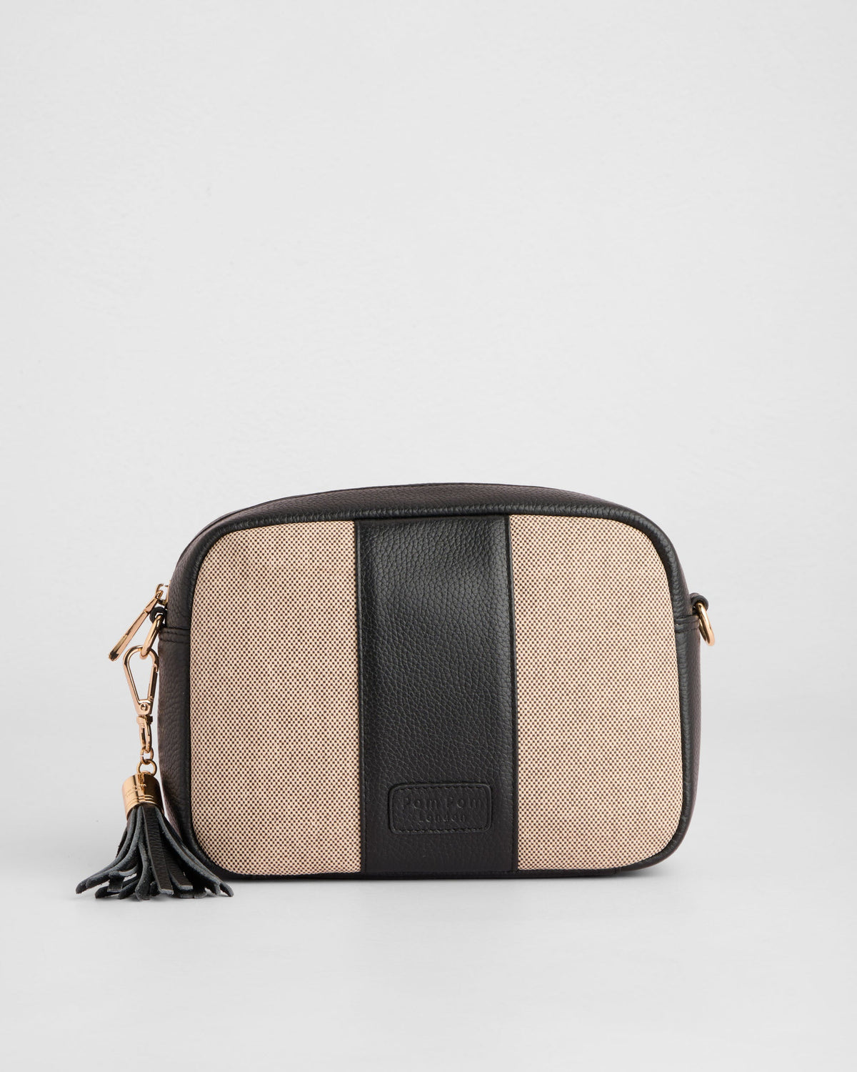 Pom Pom London City Canvas & Leather Bag Black
