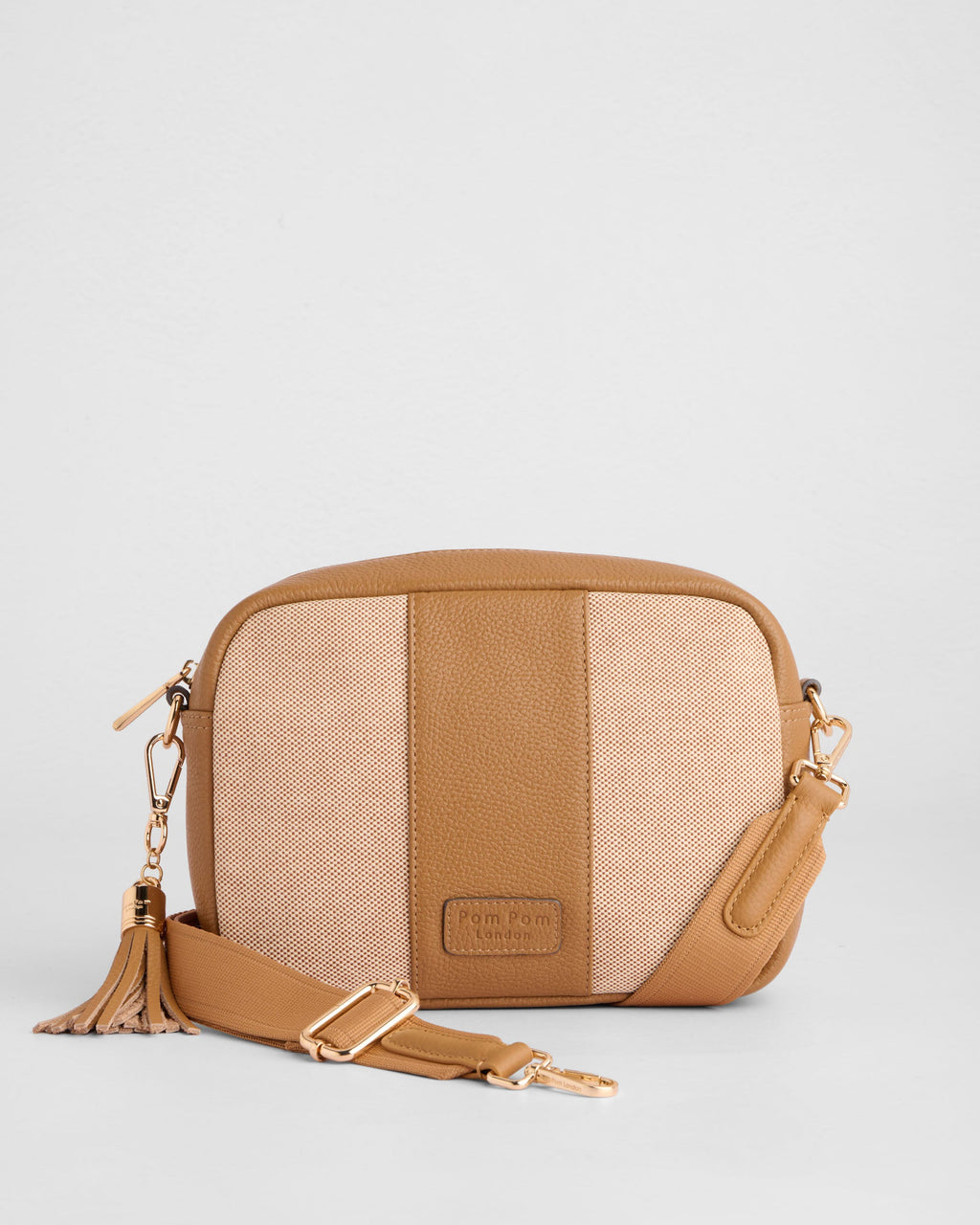 Pom Pom London City Canvas & Leather Bag Maple