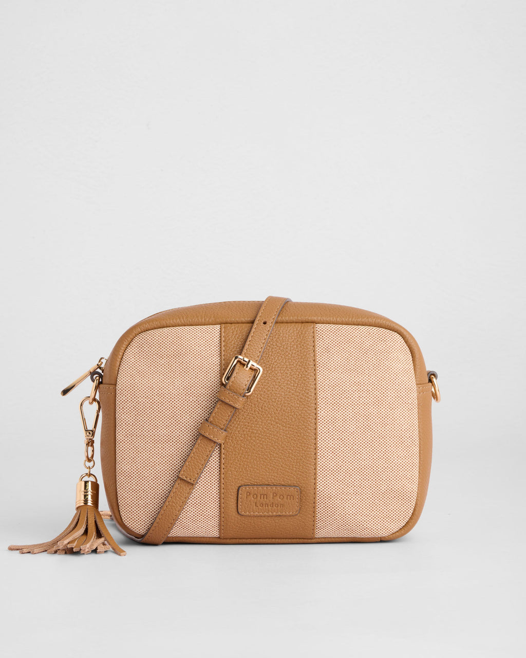 Pom Pom London City Canvas & Leather Bag Maple