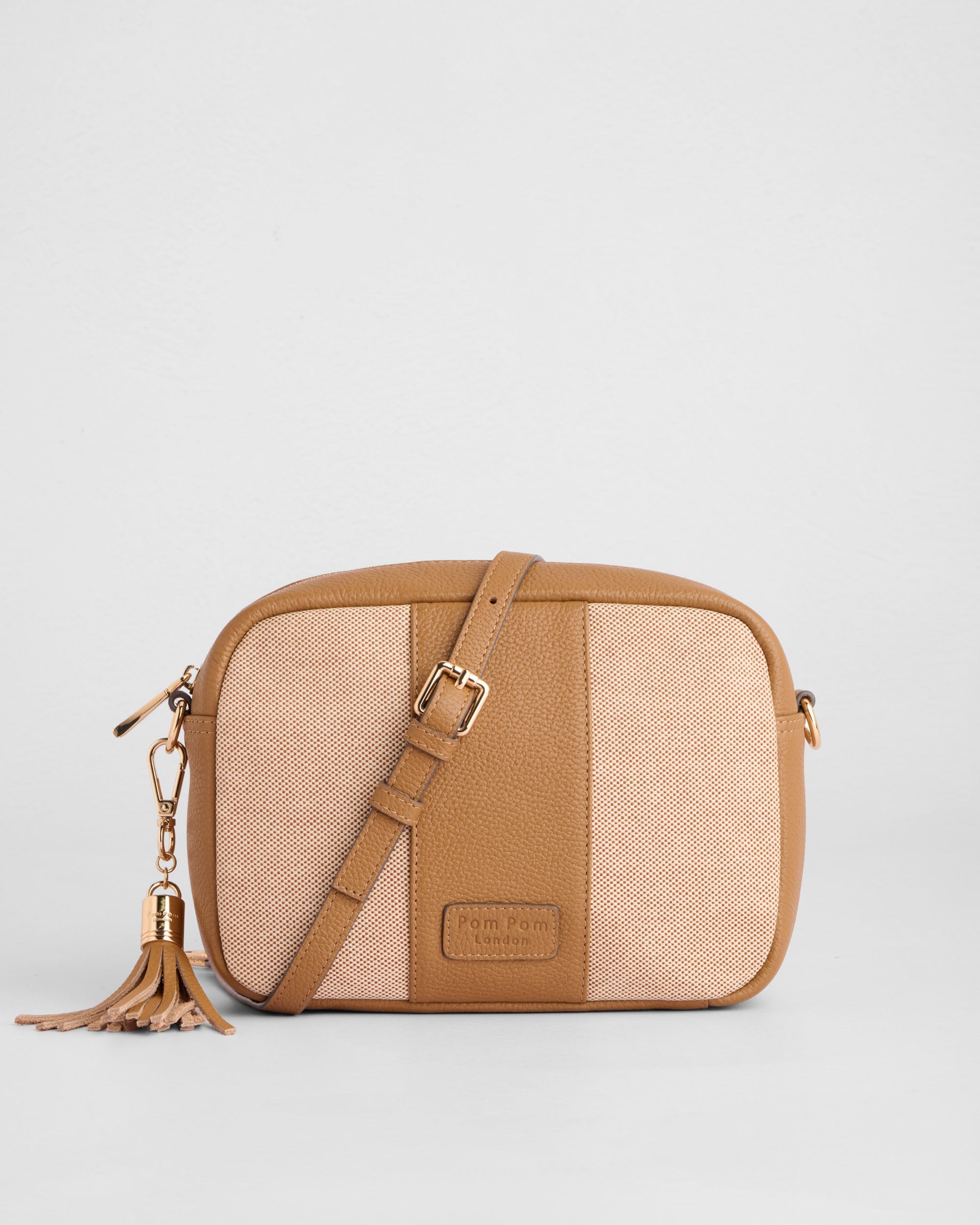 Pom Pom London City Canvas & Leather Bag Maple