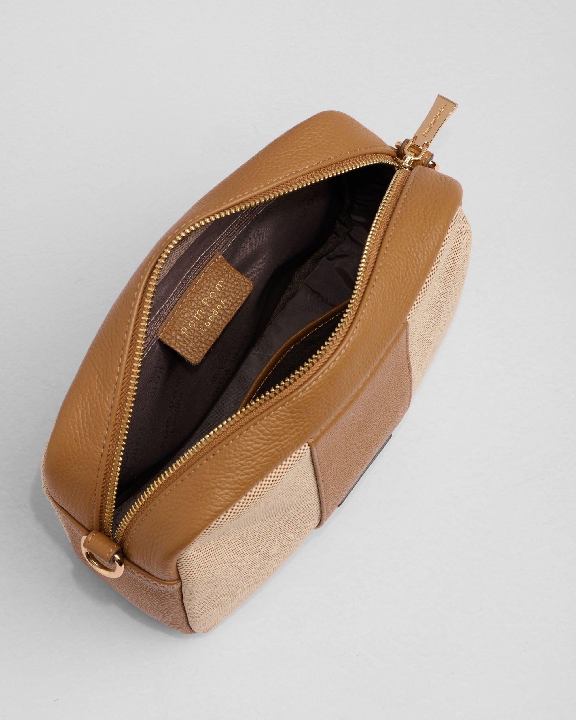 Pom Pom London City Canvas & Leather Bag Maple