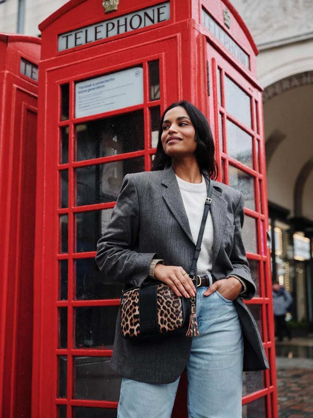 Pom Pom London City Bag Leopard Print Black