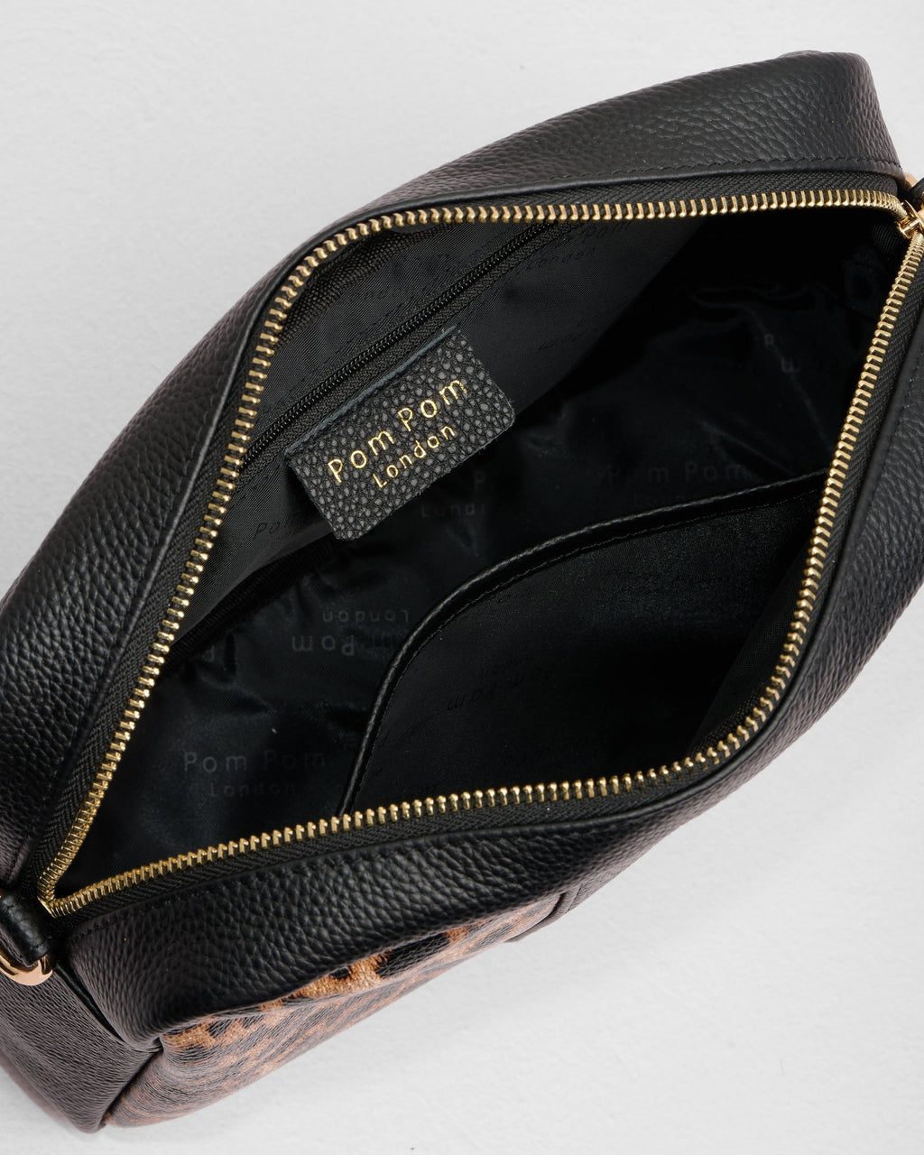 Pom Pom London City Bag Leopard Print Black