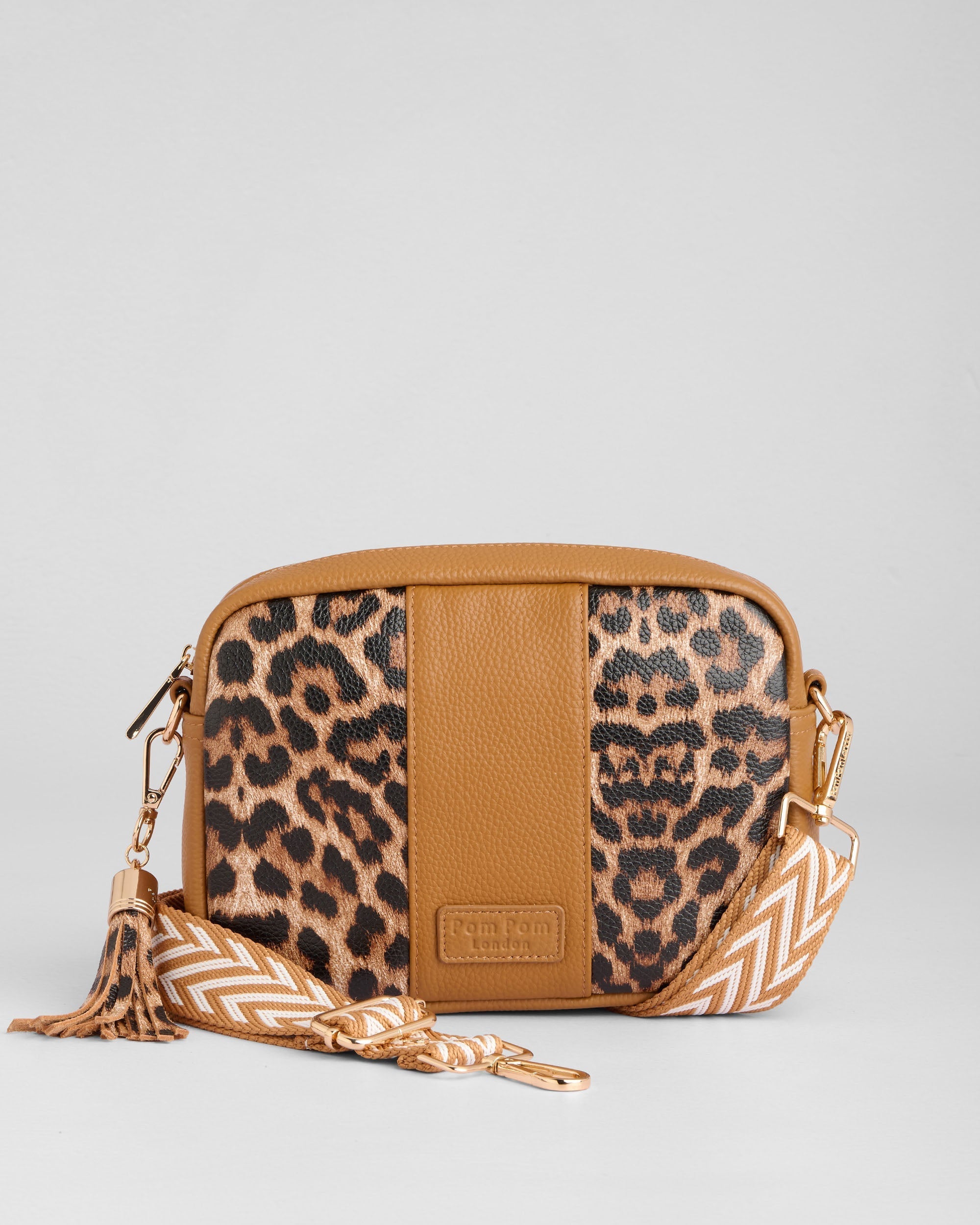 Pom Pom London City Bag Leopard Print Maple