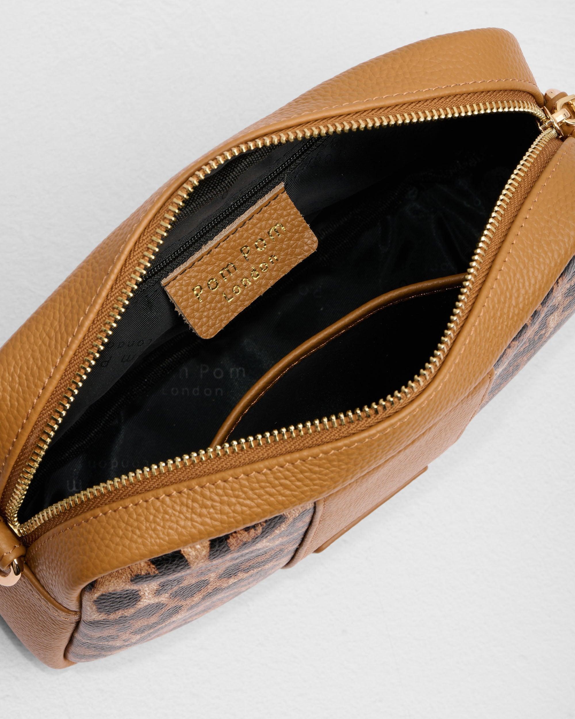 Pom Pom London City Bag Leopard Print Maple