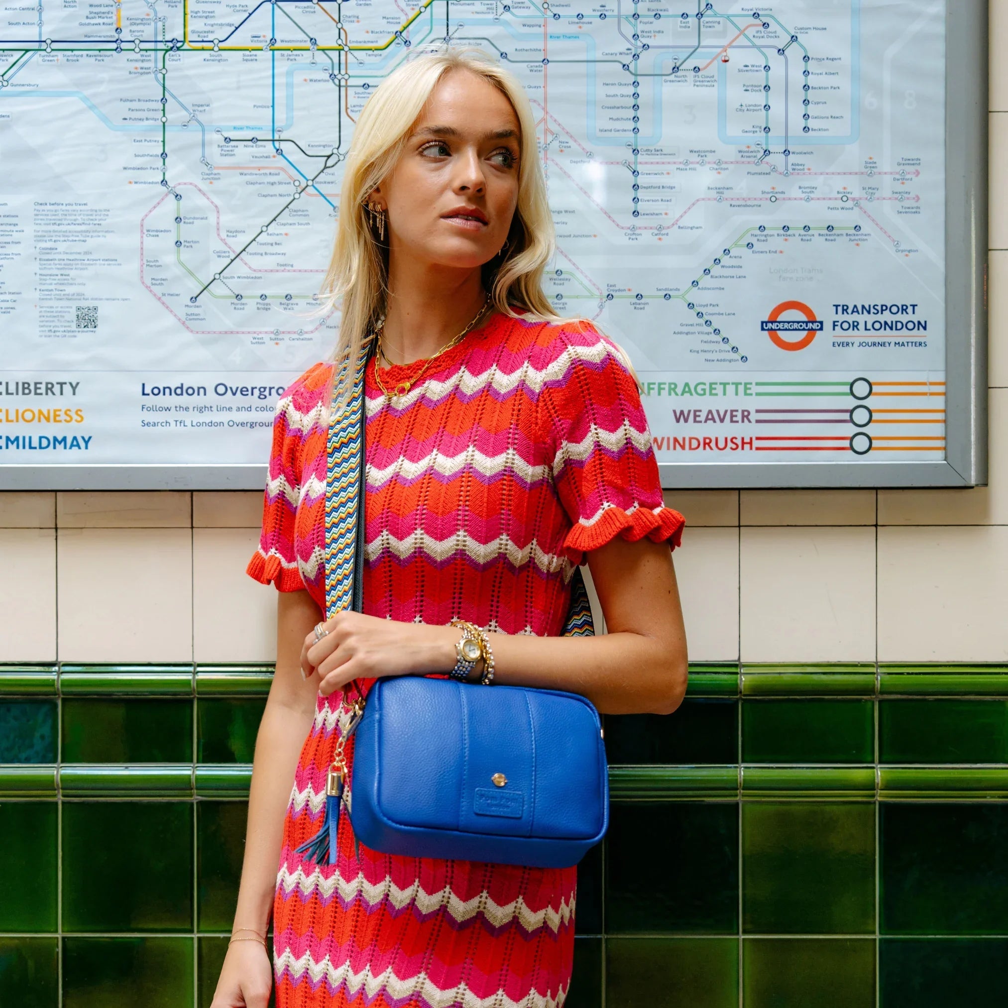 Pom Pom London City Bag Piccadilly Line Blue