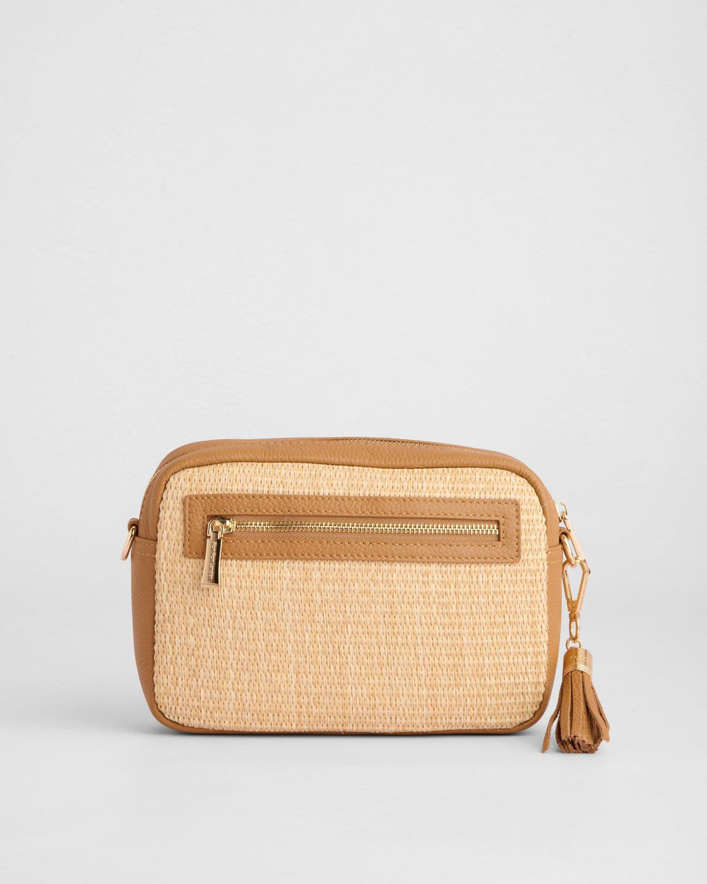 Pom Pom London City Bag Raffia & Leather Maple