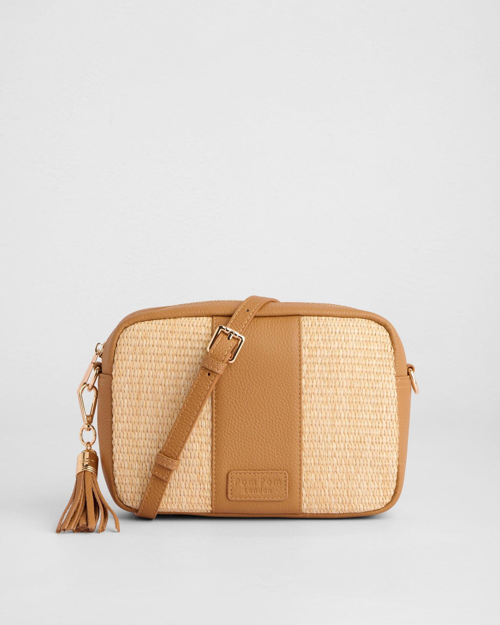 Pom Pom London City Bag Raffia & Leather Maple