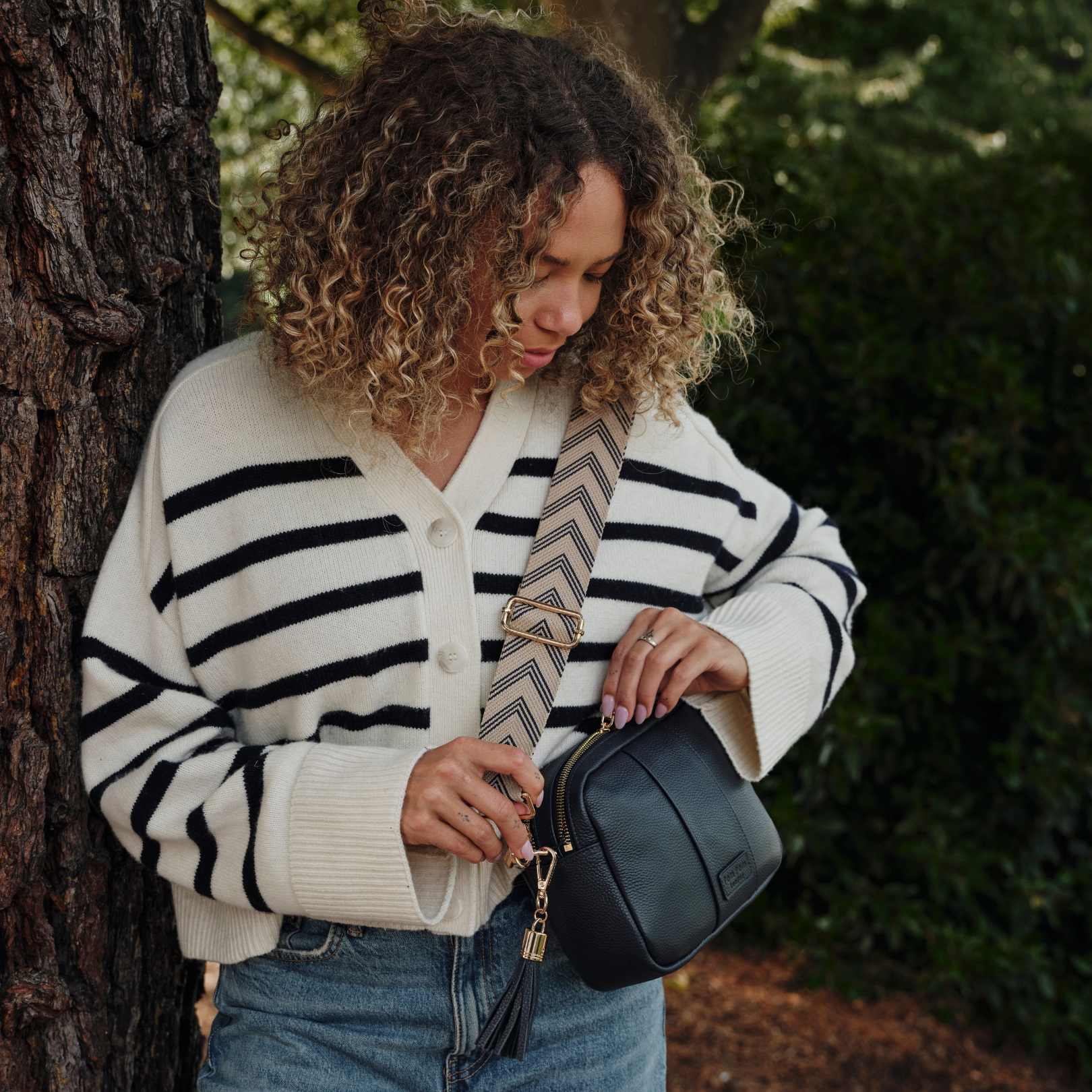 Pom Pom London City Duo Bag Navy