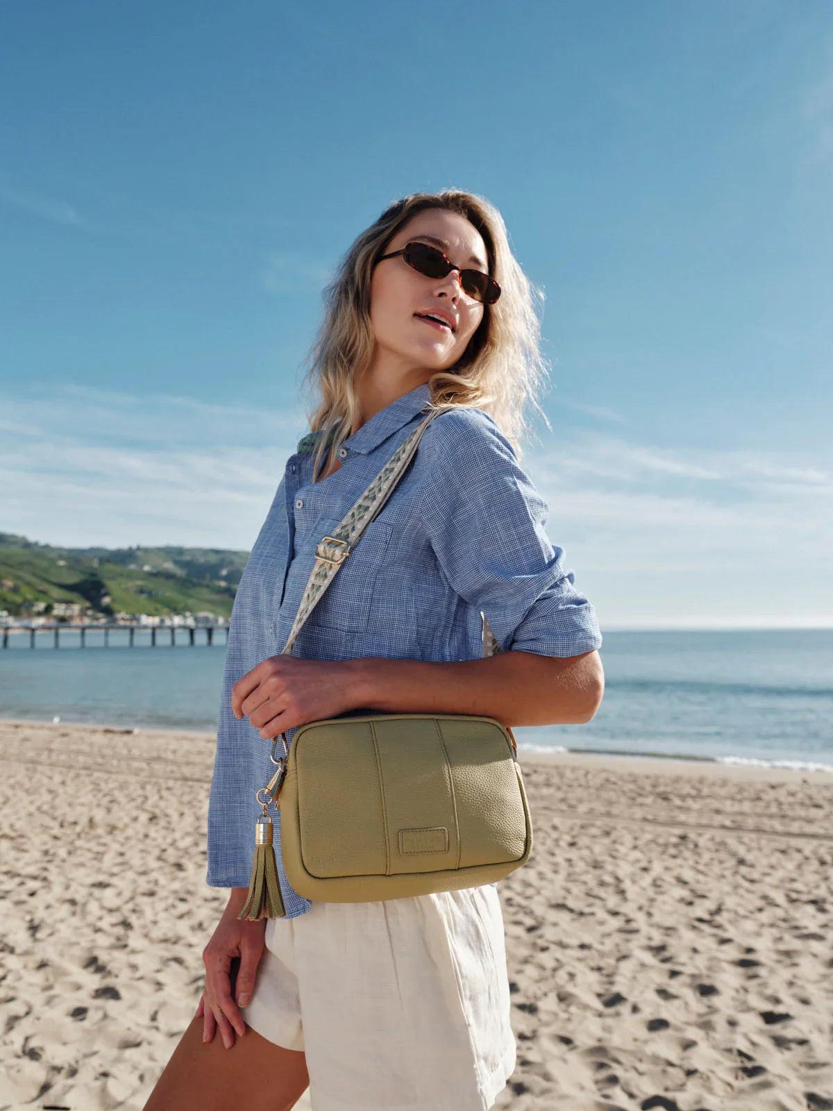 Pom Pom London City Duo Bag Pale Fern