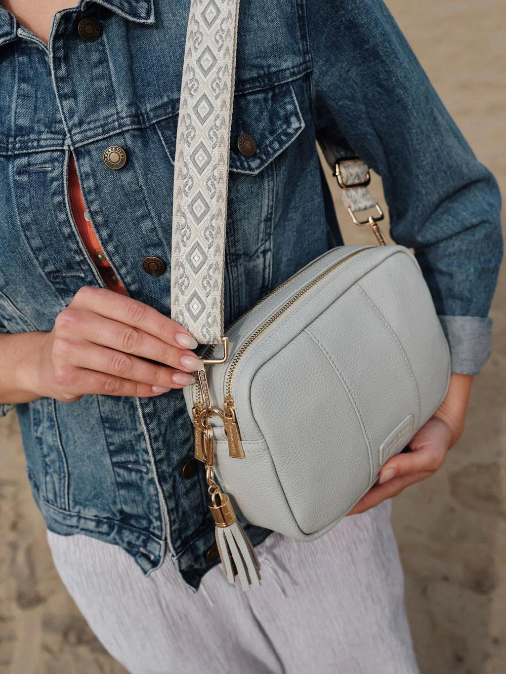 Pom Pom London City Duo Bag Salt Grey