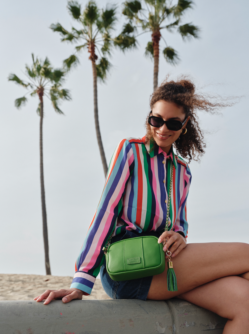 Pom Pom London City MINI Bag Frog Green