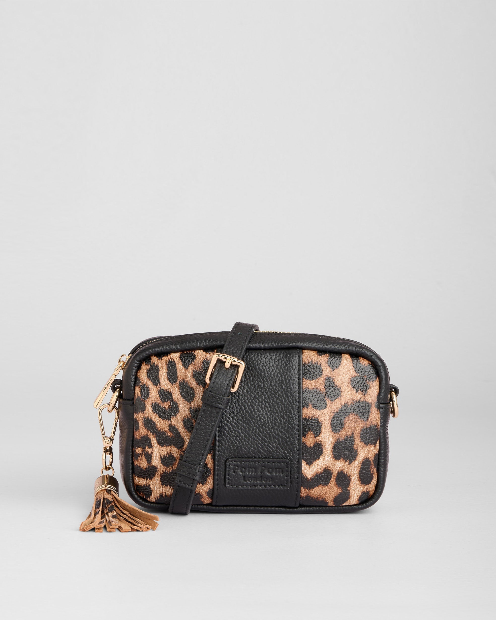 Pom Pom London City MINI Bag Leopard Print Black