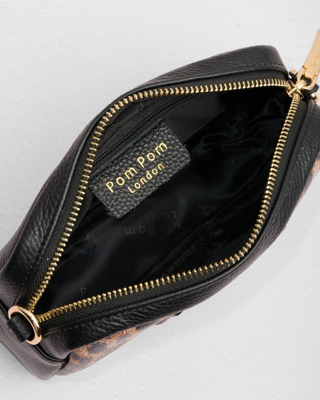 Pom Pom London City MINI Bag Leopard Print Black
