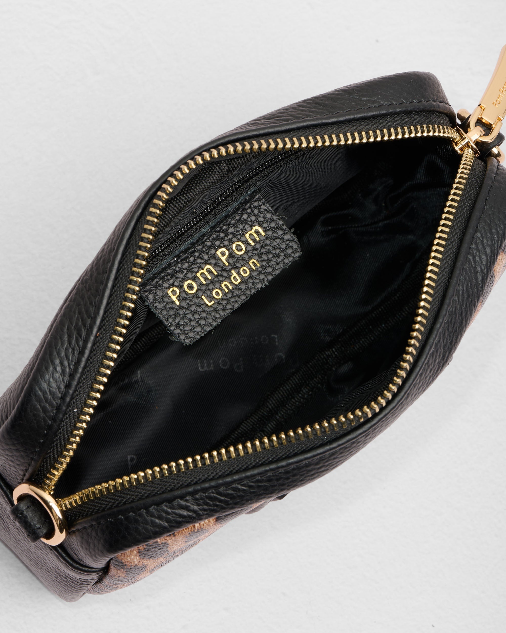 Pom Pom London City MINI Bag Leopard Print Black