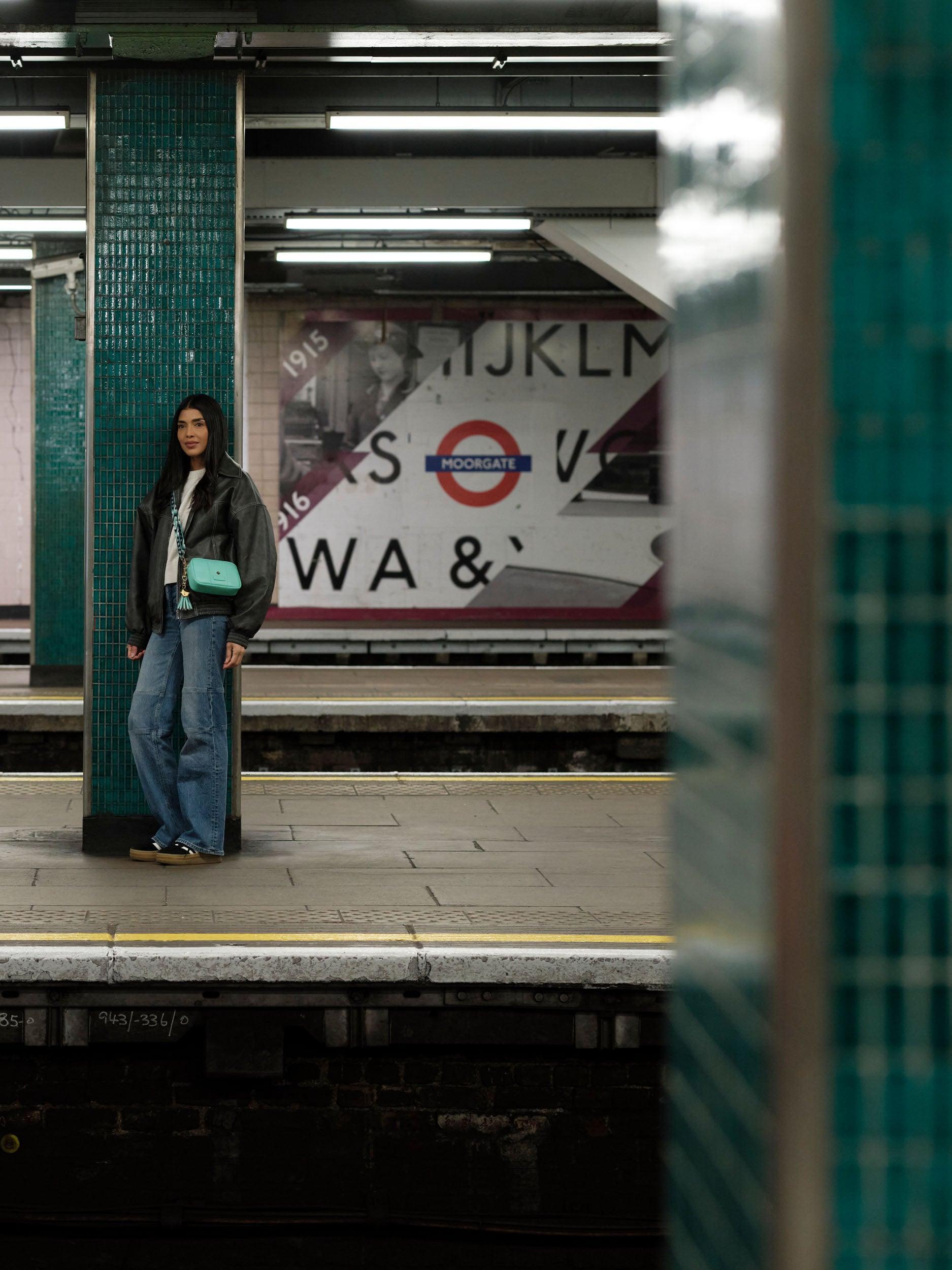 Pom Pom London City MINI Bag Waterloo & City Line Turquoise