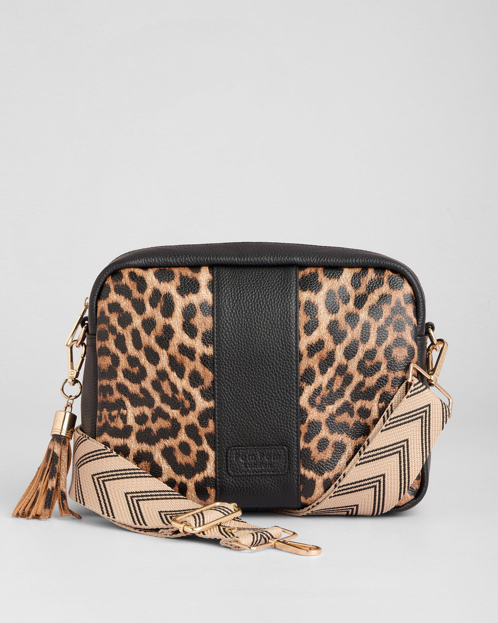 Pom Pom London City Plus Bag Leopard Print Black
