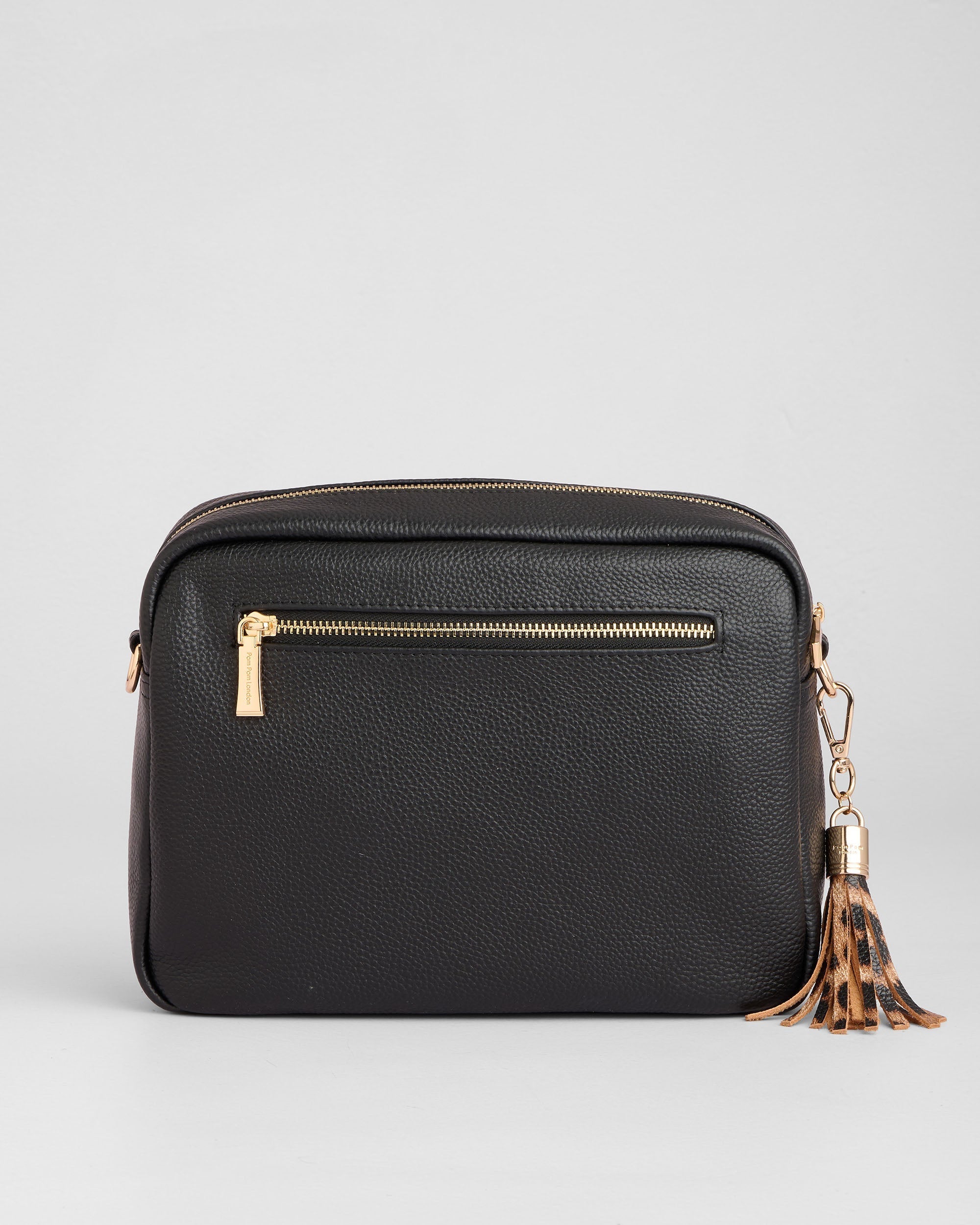 Pom Pom London City Plus Bag Leopard Print Black
