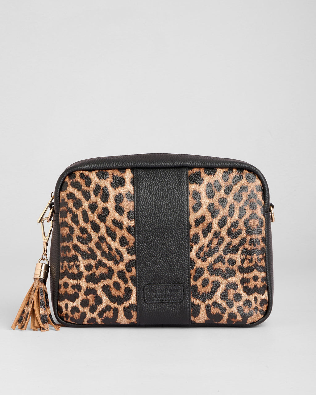 Pom Pom London City Plus Bag Leopard Print Black
