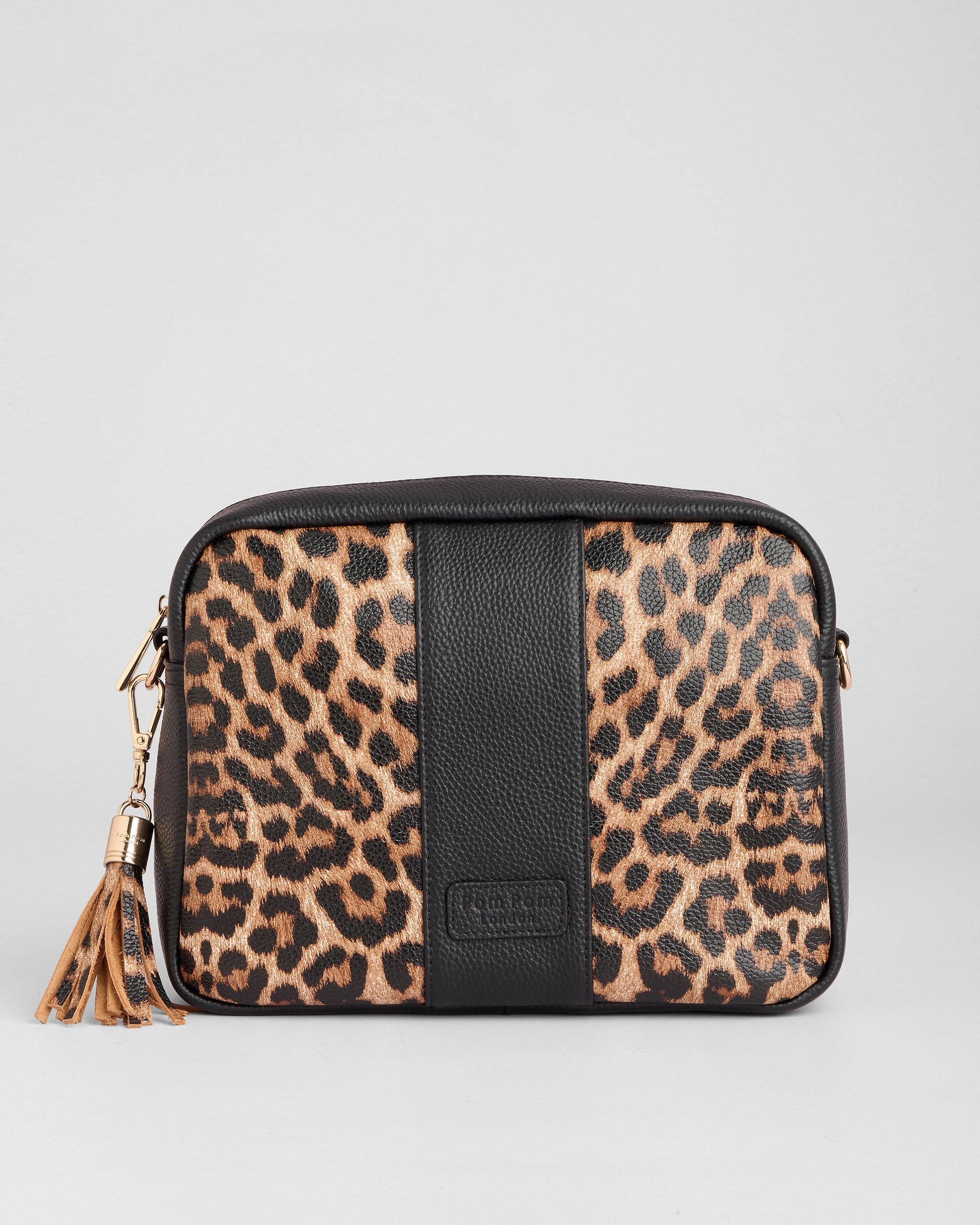 Pom Pom London City Plus Bag Leopard Print Black