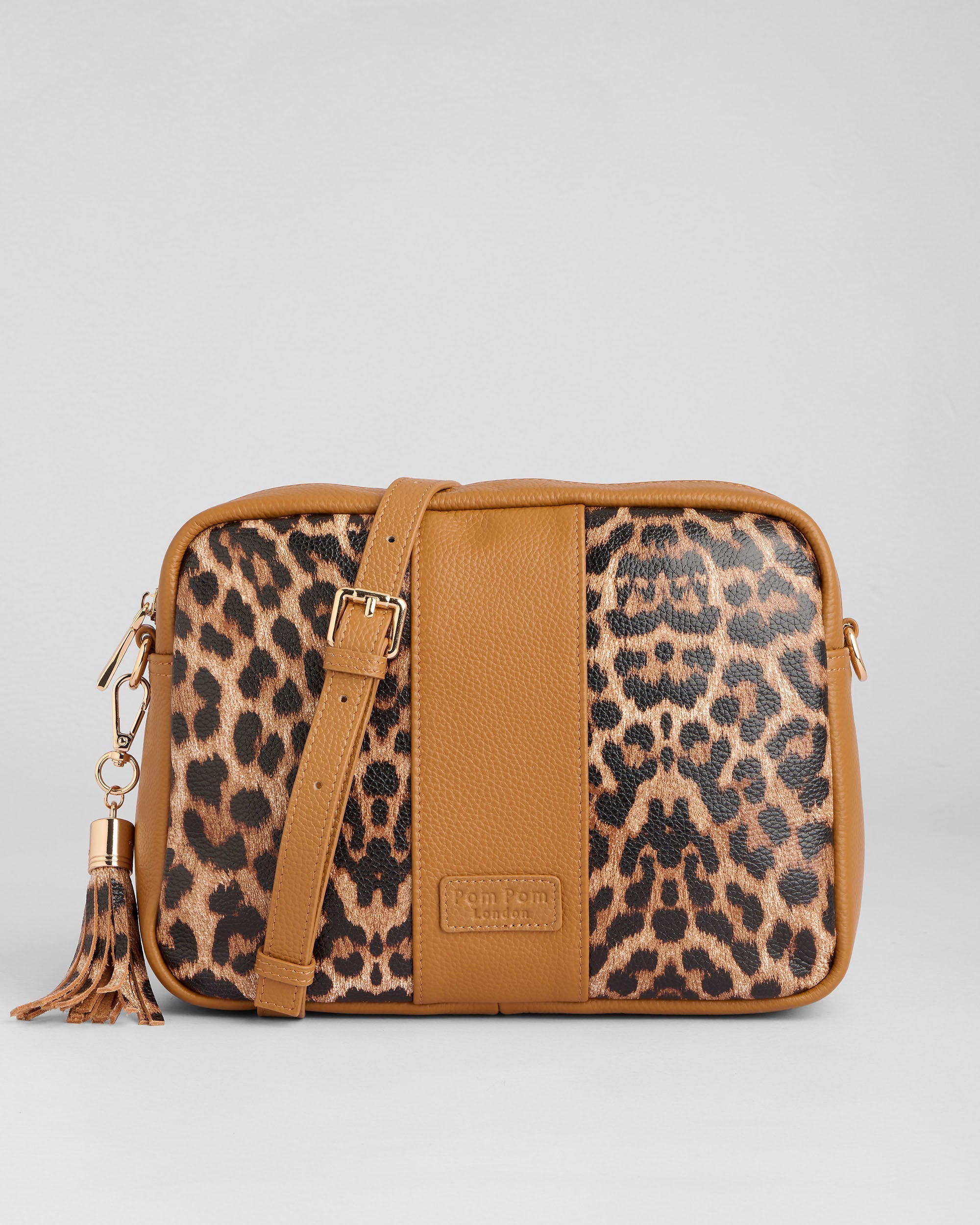 Pom Pom London City Plus Bag Leopard Print Maple