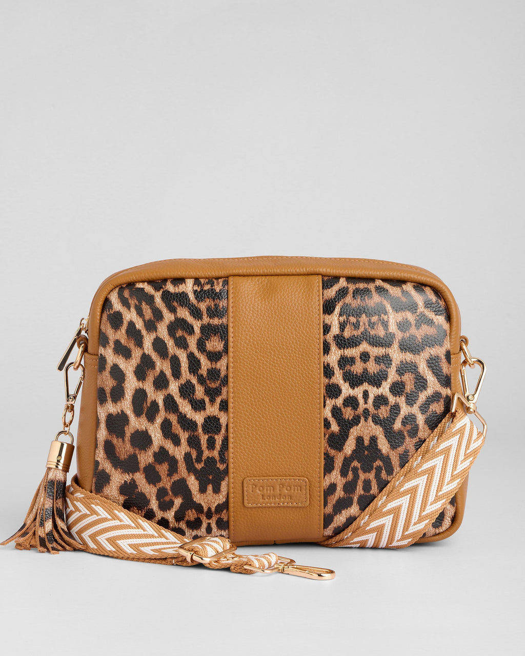 Pom Pom London City Plus Bag Leopard Print Maple