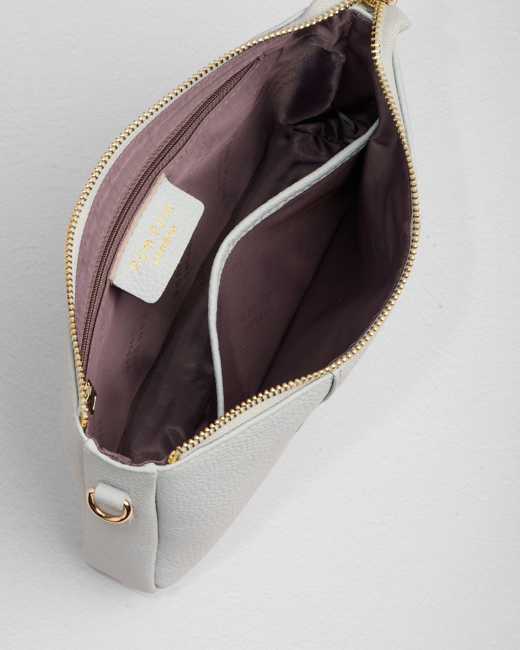 Pom Pom London City Slim Bag Salt Grey