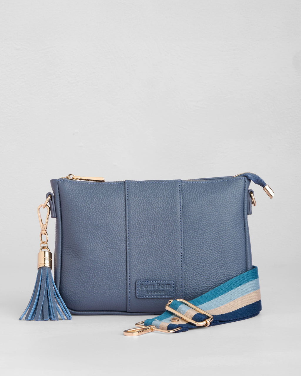 Pom Pom London City Slim Bag Slate Blue