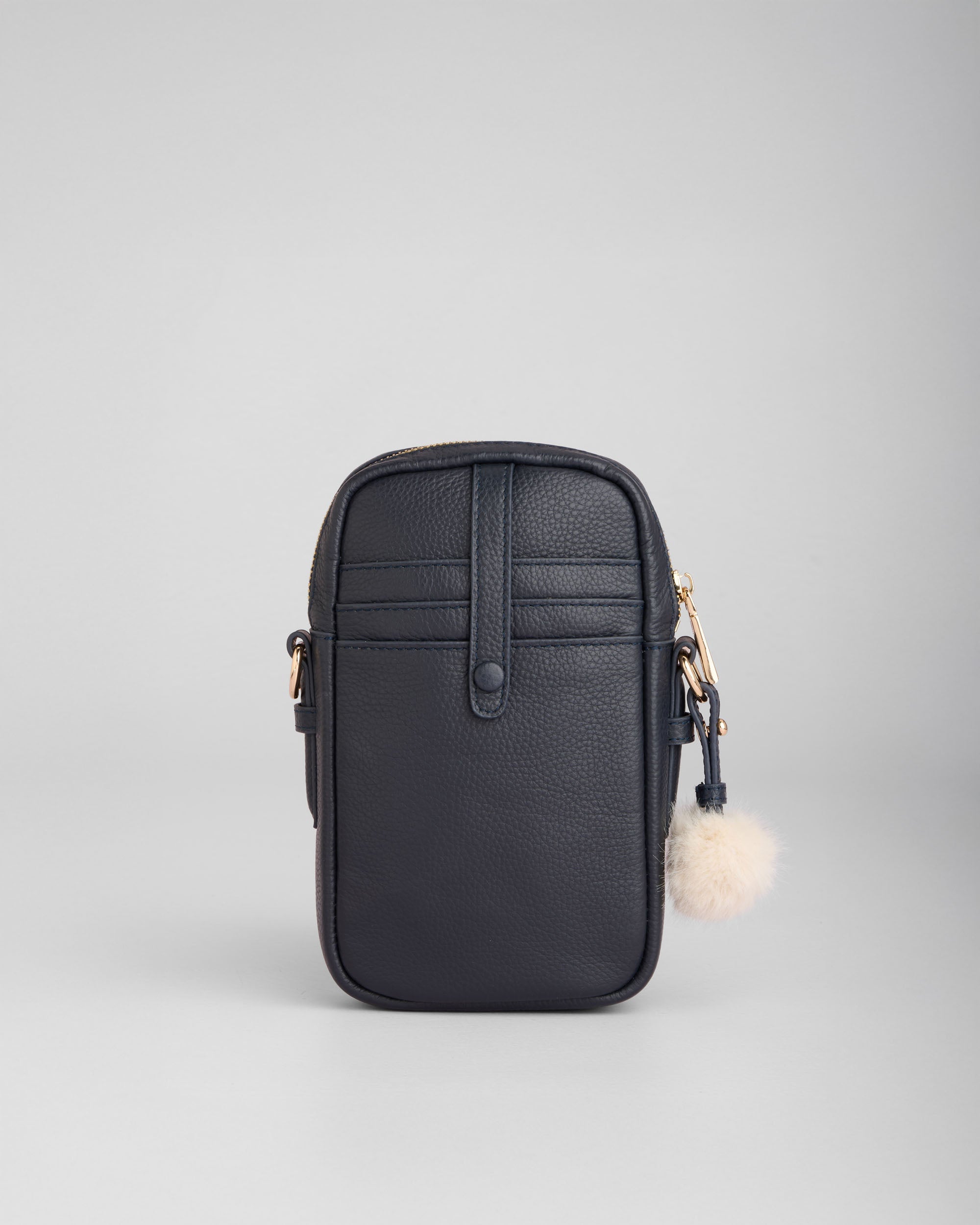 Pom Pom London Eaton Phone Bag Navy & Slate Blue