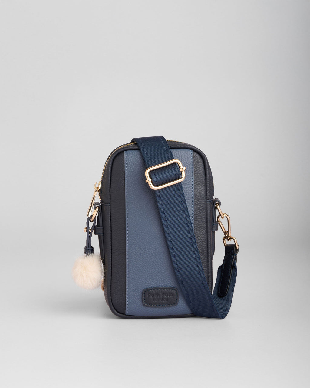 Pom Pom London Eaton Phone Bag Navy & Slate Blue