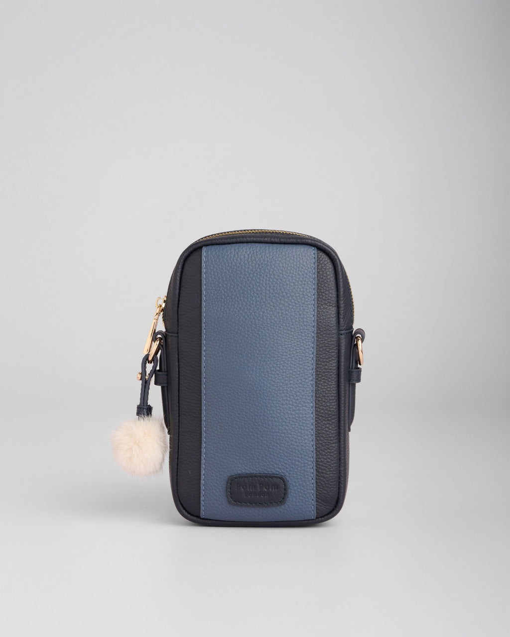 Pom Pom London Eaton Phone Bag Navy & Slate Blue