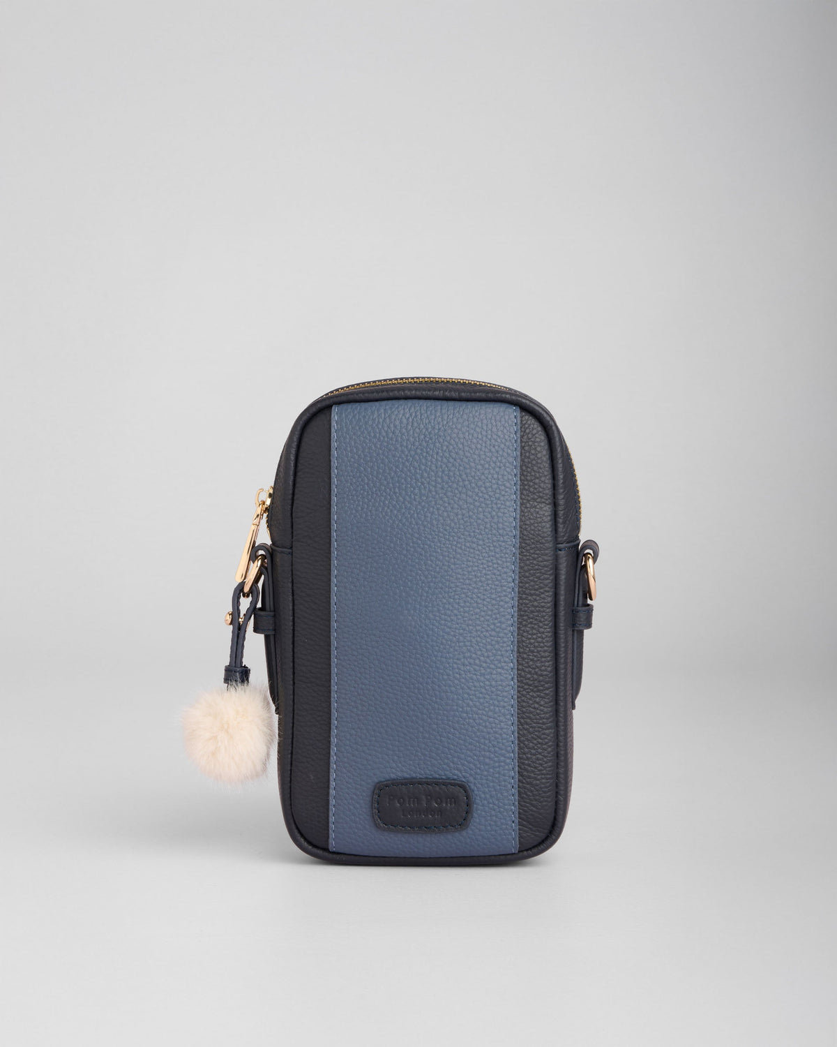 Pom Pom London Eaton Phone Bag Navy & Slate Blue