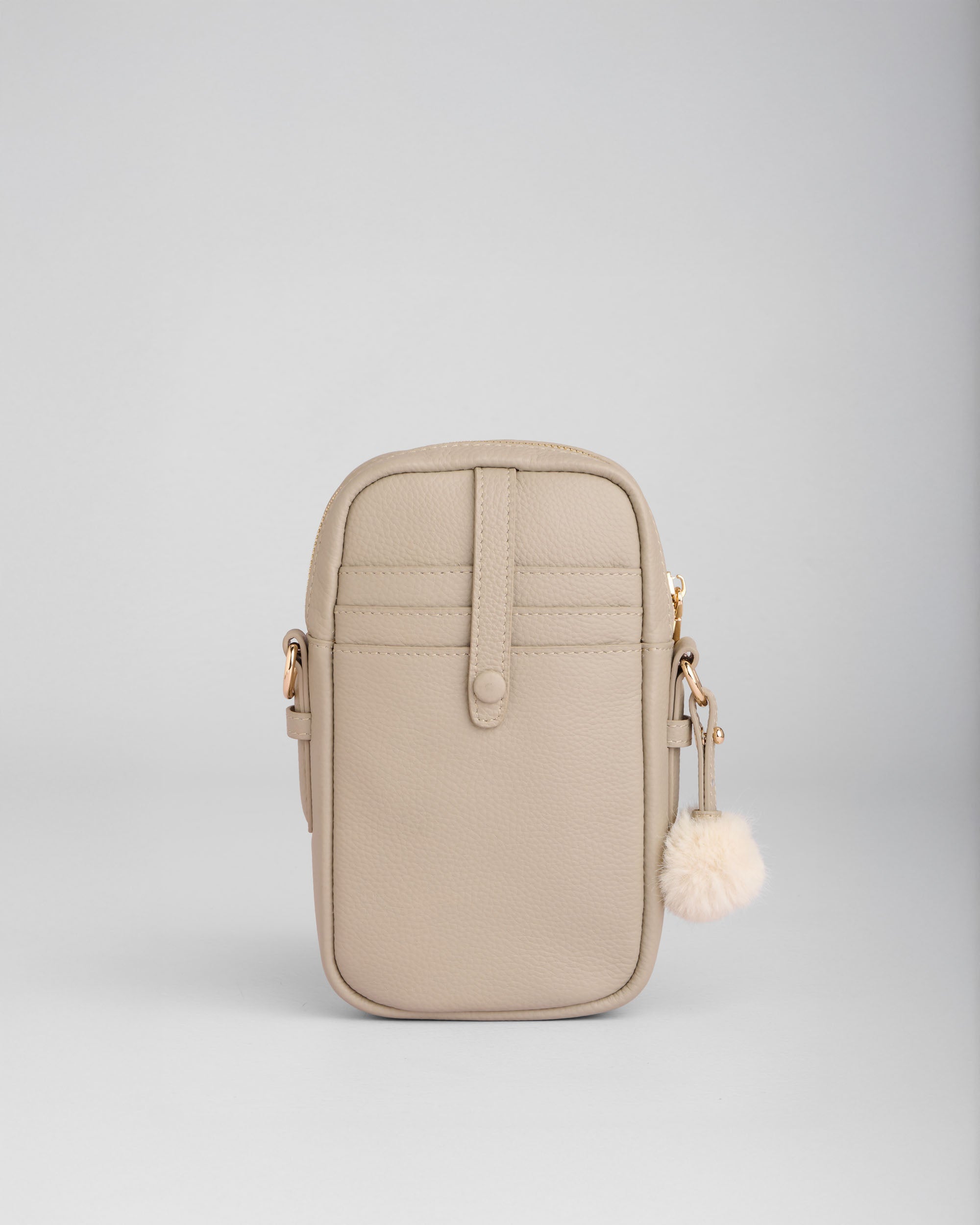 Pom Pom London Eaton Phone Bag Stone & Maple