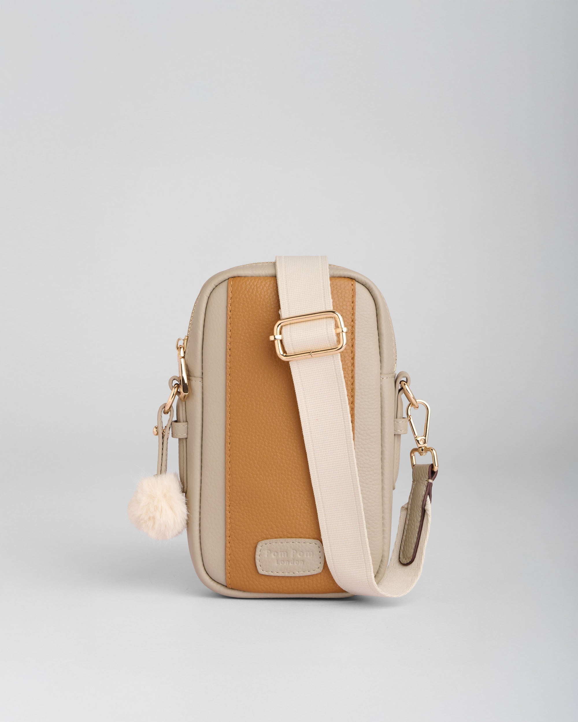 Pom Pom London Eaton Phone Bag Stone & Maple