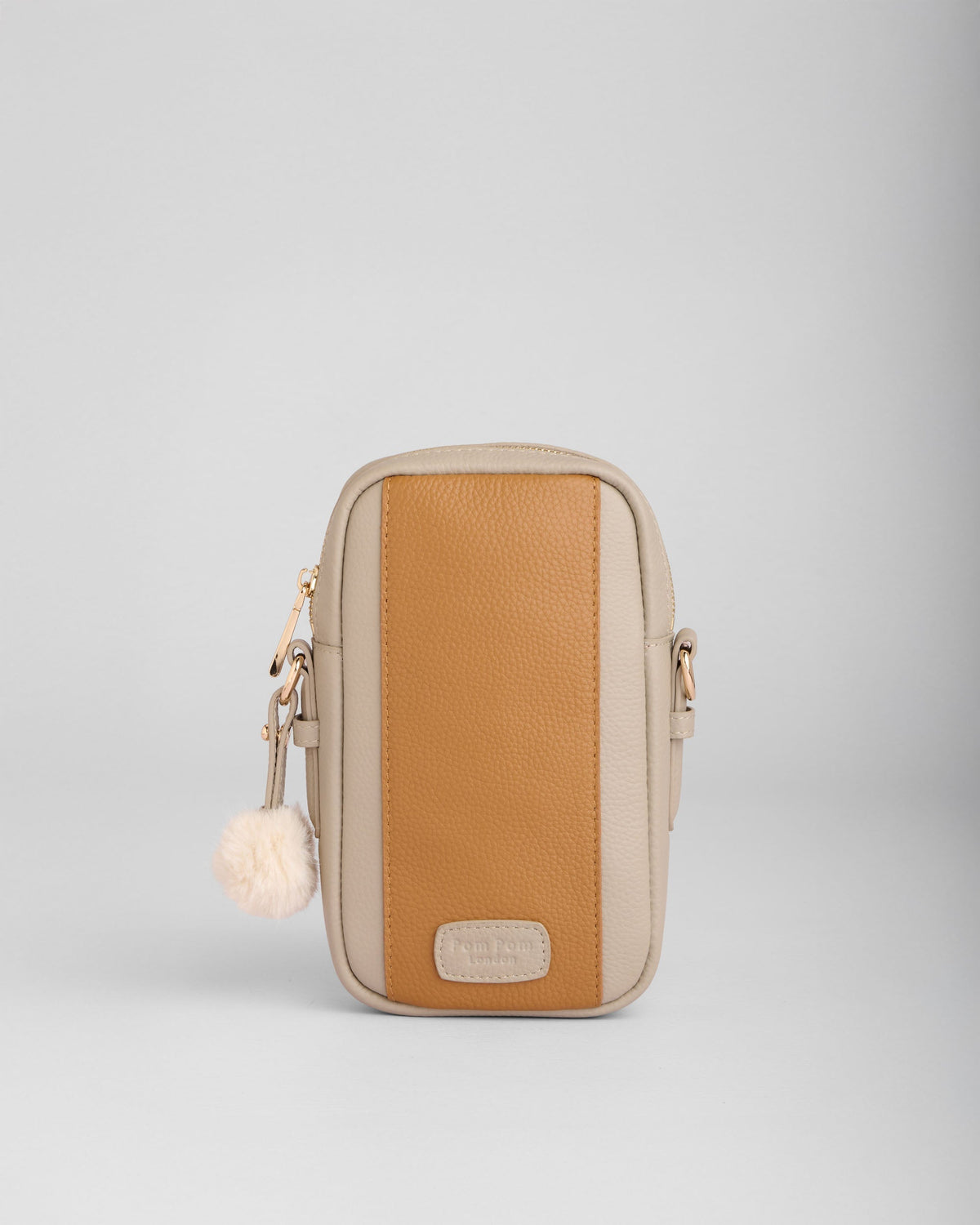 Pom Pom London Eaton Phone Bag Stone & Maple